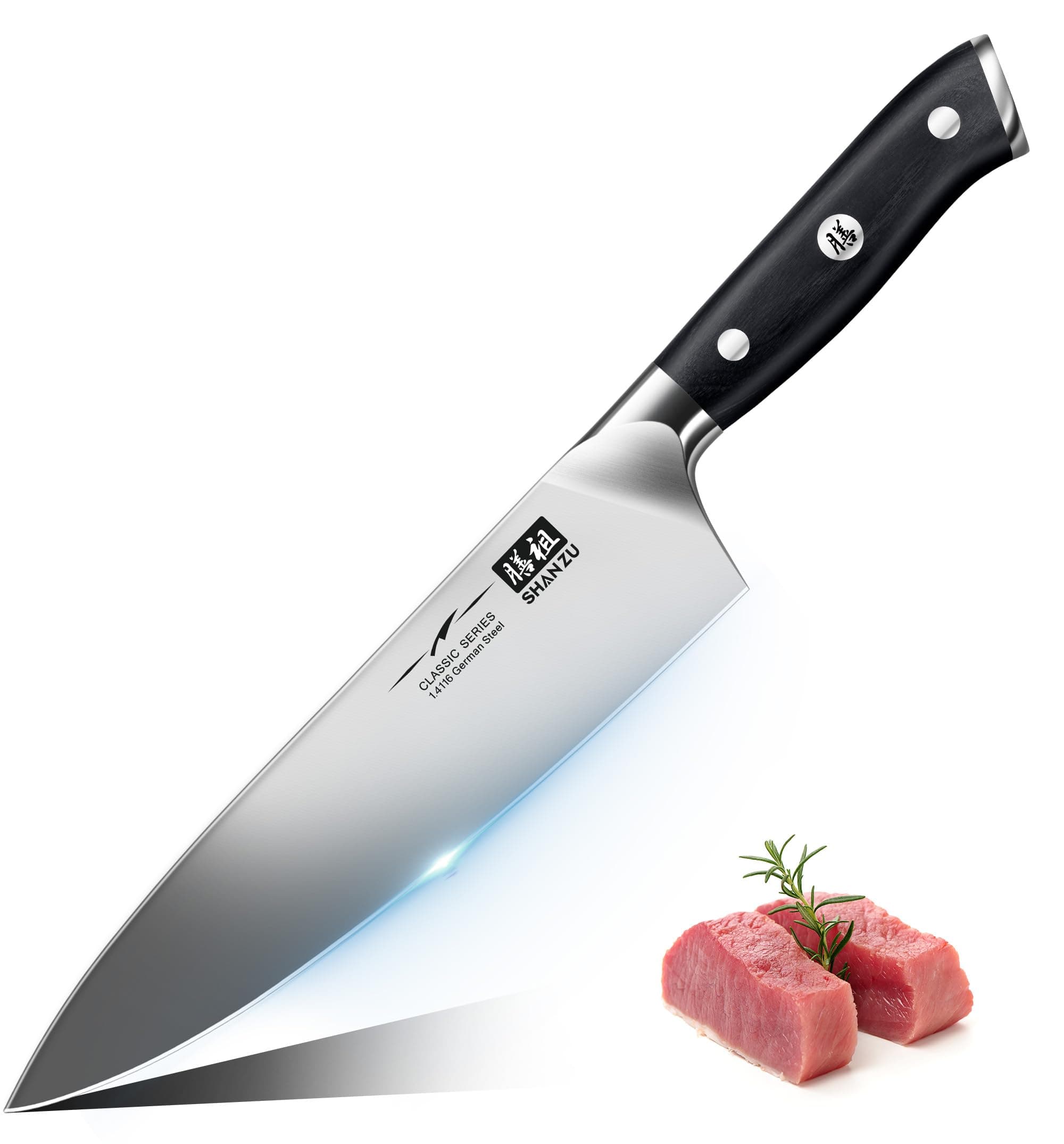 SHAN ZU Coltello da Chef Giapponese Coltelli da Cucina 20 cm, Professionali Coltello Ultra Affilato Acciaio Inossidabile Tedesco, Coltello Multiuso per Cucina Domestica e Ristorante