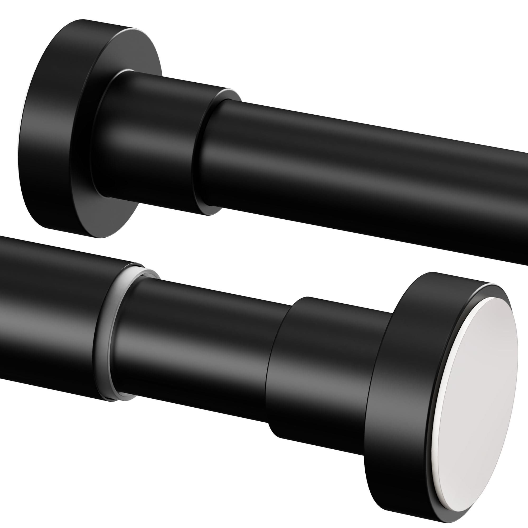 Bastone Tenda a Pressione Senza Forare Bastone Tenda Estensibile Asta Tenda a Pressione, Adatto per Bagno Doccia Camera Tende, Lunghezza 85-180 cm, Ø25 mm, Nero
