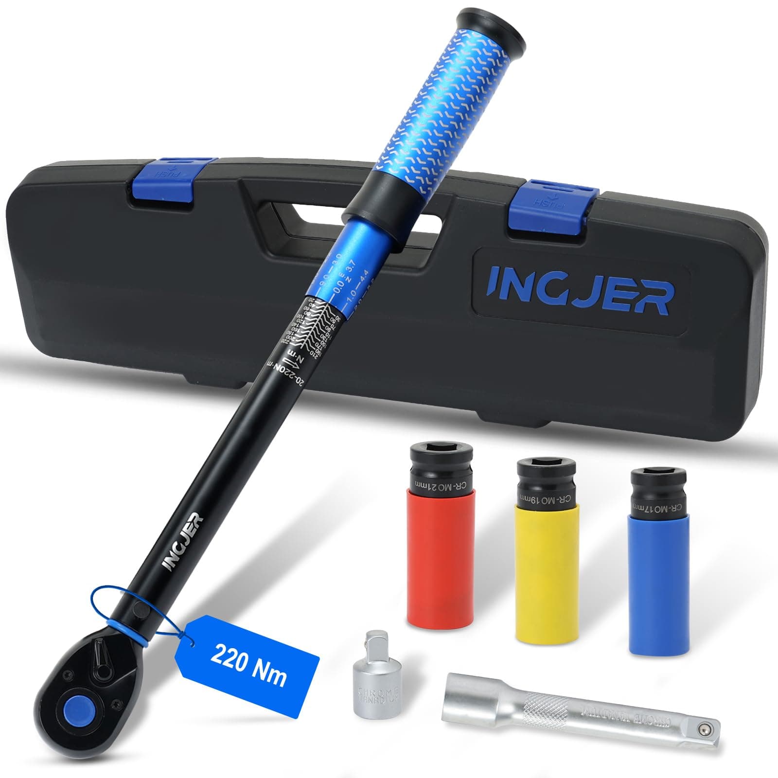 INGJER Clé dynamométrique de mise à niveau pour voiture (1/2" Set 20-22NM)