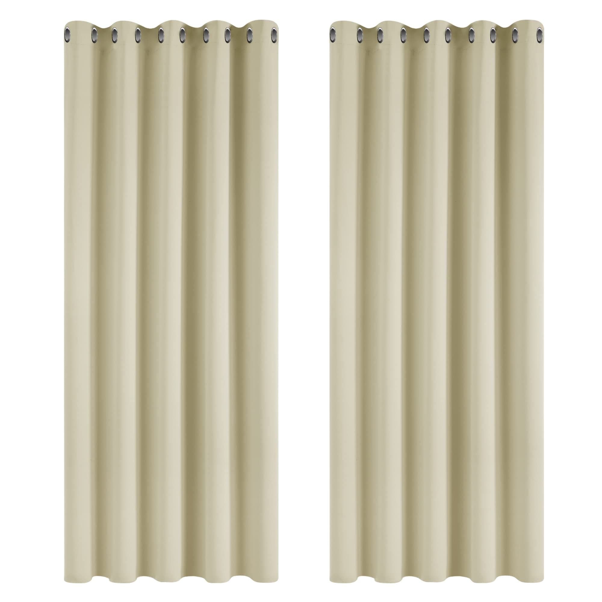 Deconovo Rideau Occultant Thermiques Anti Froid, Double Rideau Isolant Anti-Bruit, Économie d'Énergie, Idéal pour Chambre et Salon, 168X183 CM (Largeur X Hauteur), Beige Foncé, 2 Pièces