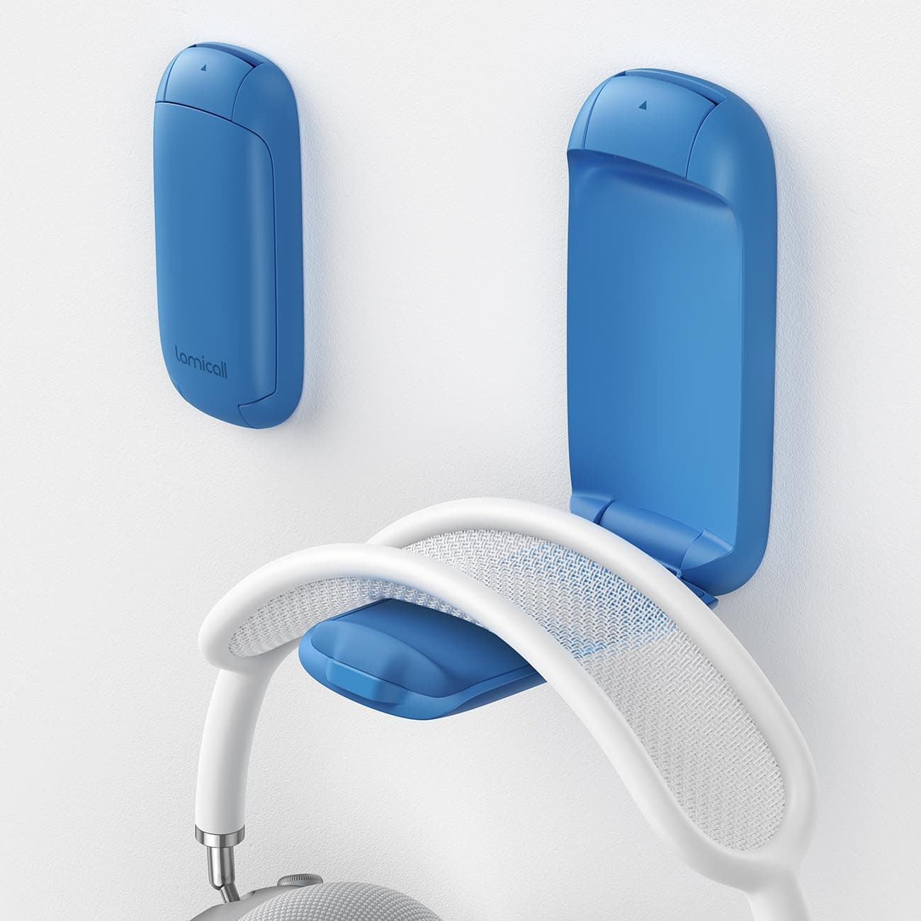 Lamicall Headset Halterung, Kopfhörer Halter - [Faltbar & Klein] Selbstklebender Gaming Headset Ständer für Schreibtisch/Wand, Kopfhörerhalter Headphone Haken Kleben für Airpods Max, Gaming Zubehör
