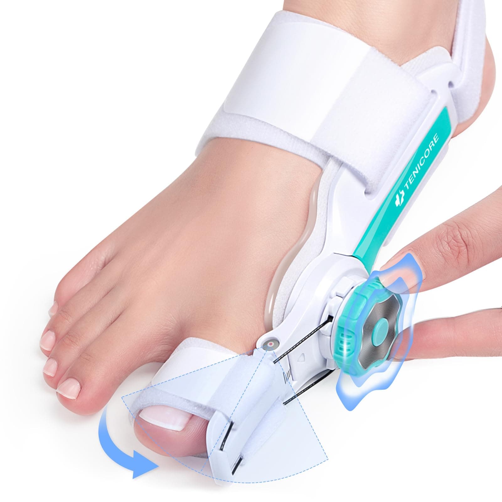 TENICORE Orthese Hallux Valgus Boutons Réglables Separateur D'orteil Attelle pour Hallux Valgus Homme et Femme Pour Redresser les Orteils 1 Pièce Taille M