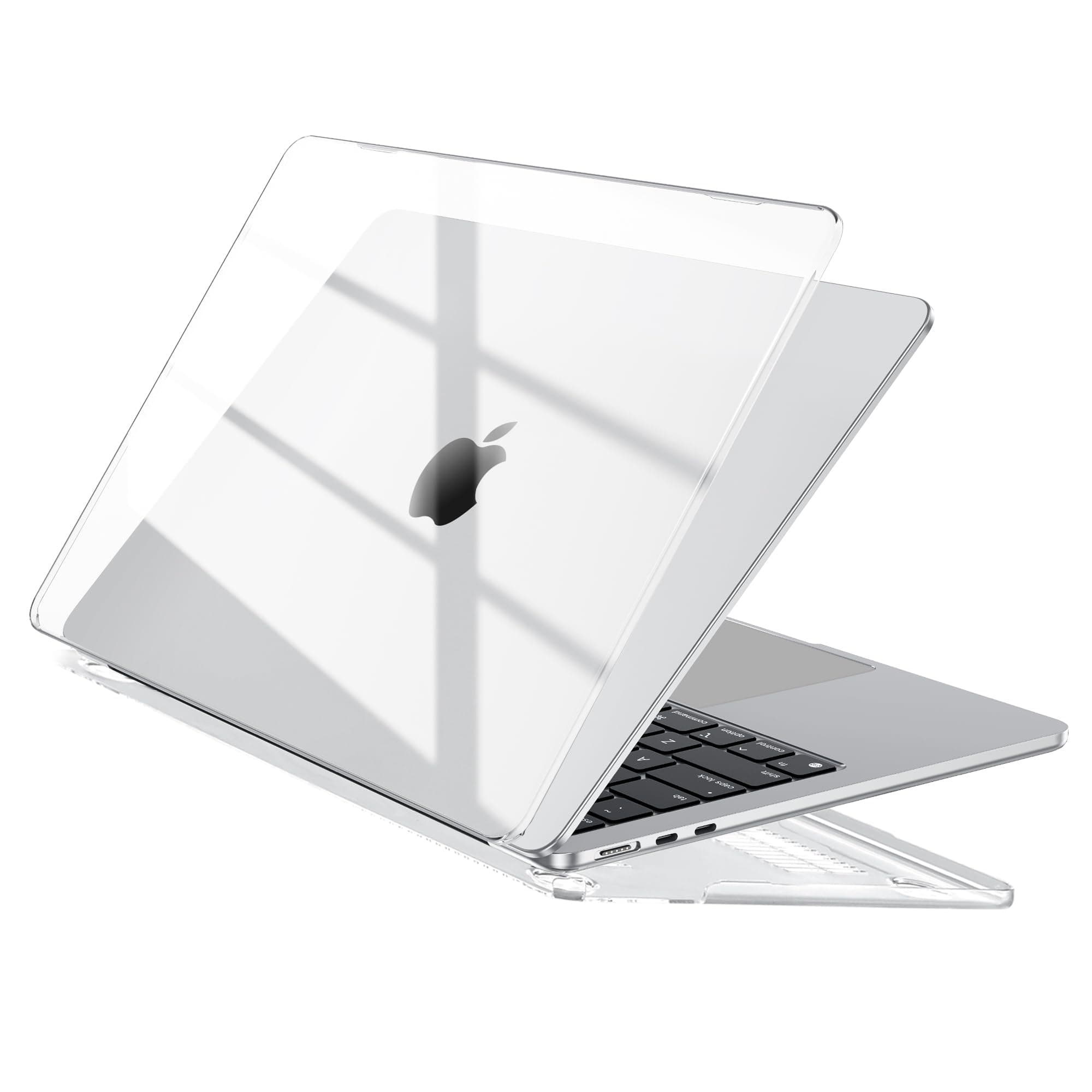 EooCoo Custodia compatibile con MacBook Air 15 Pollici M5 M4 M3 M2 2026 2025-2023 A3241 A3114 A2941, Copertina Rigido per Cover MacBook Air con 15,3" Display,Protettivo Mac Air-Cristallo Trasparente