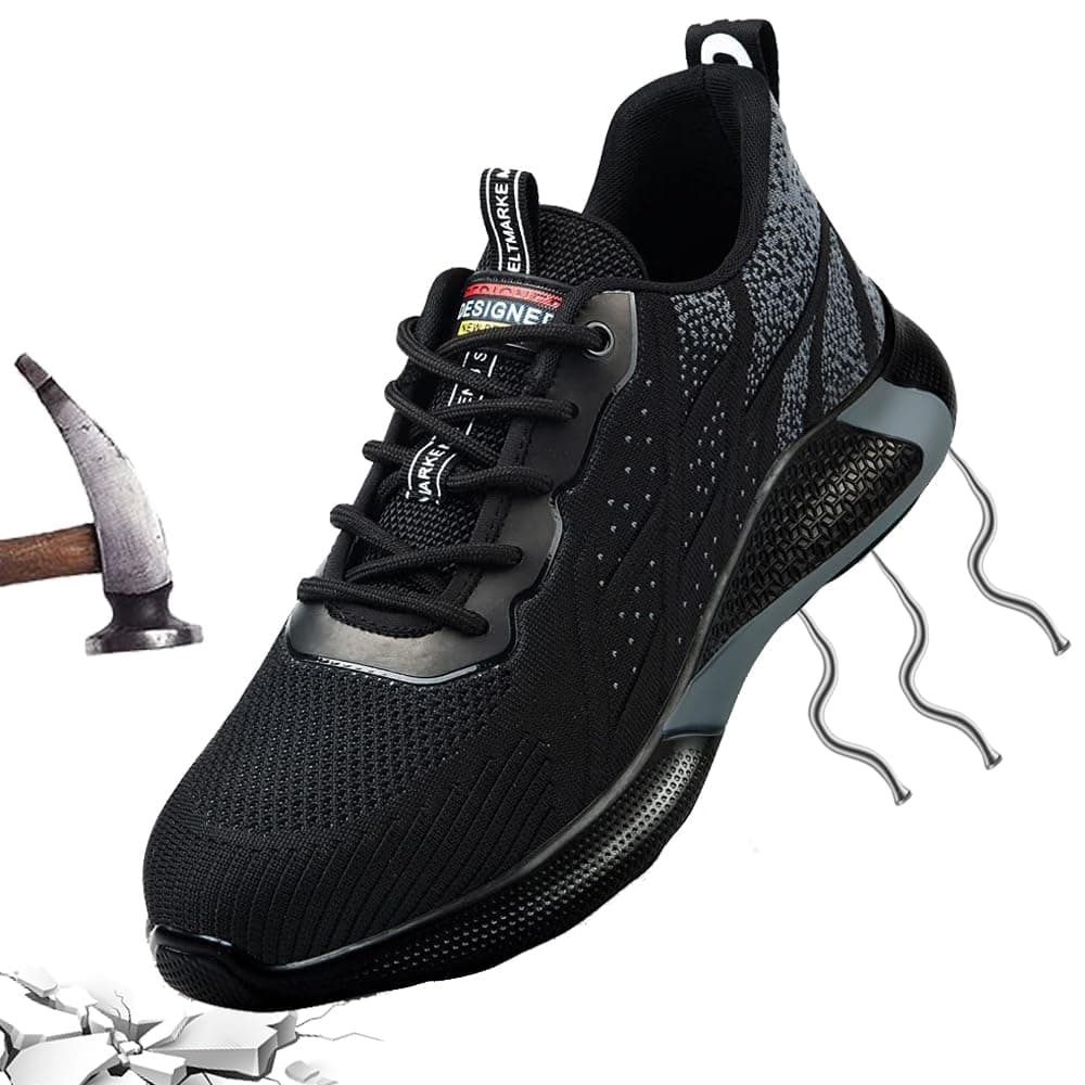 Zapatos de Trabajo Hombre Mujer Tenis de Seguridad con Puntera de Acero Deportivo Comodas Sneakers de Industria y Construcción para Verano