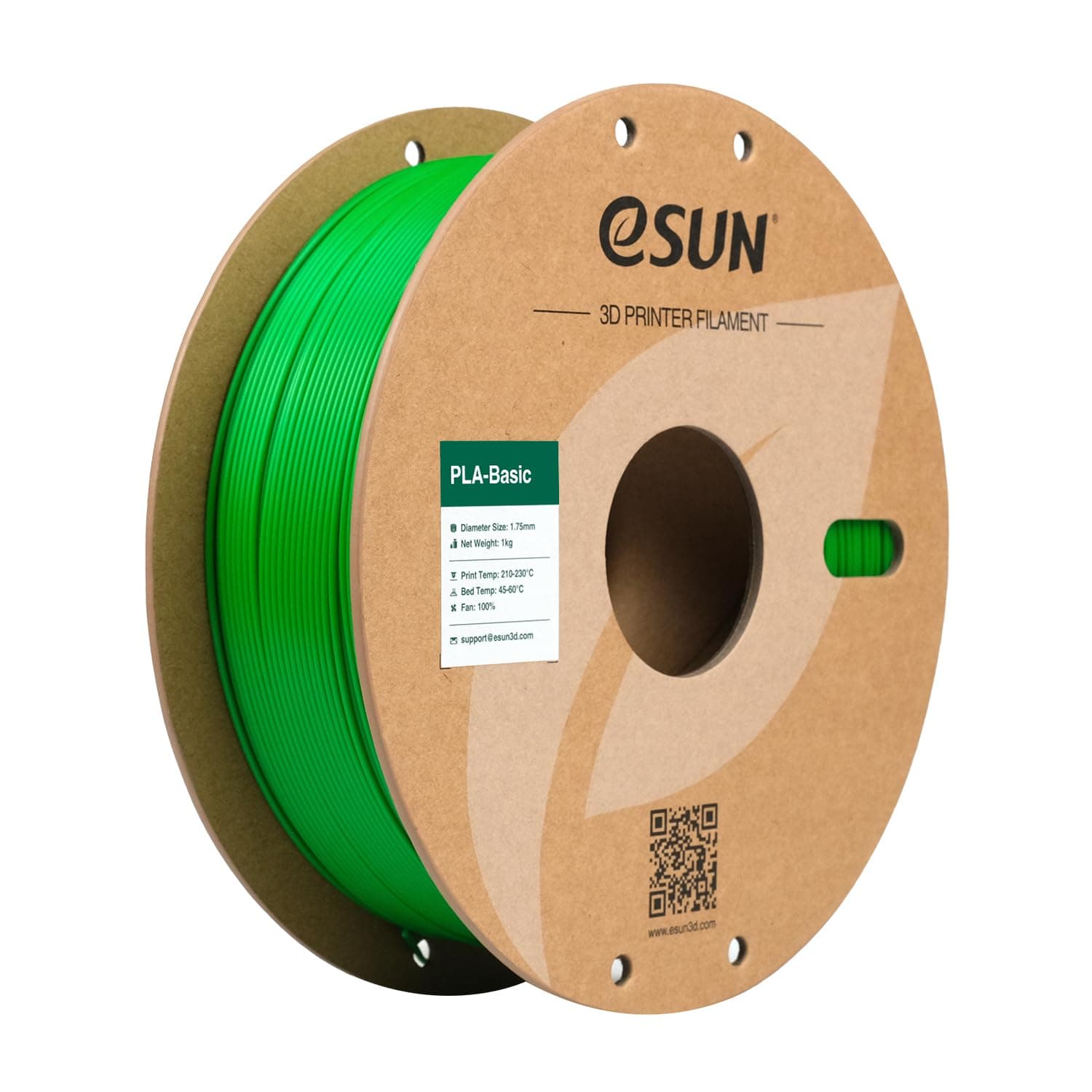 eSUN Filamento PLA 1,75 mm, filamento di Basic PLA per stampanti 3D Precisione dimensionale +/- 0,05 mm, bobina da 1 kg (2,2 libbre) Filamento PLA veloce per stampanti 3D, Verde