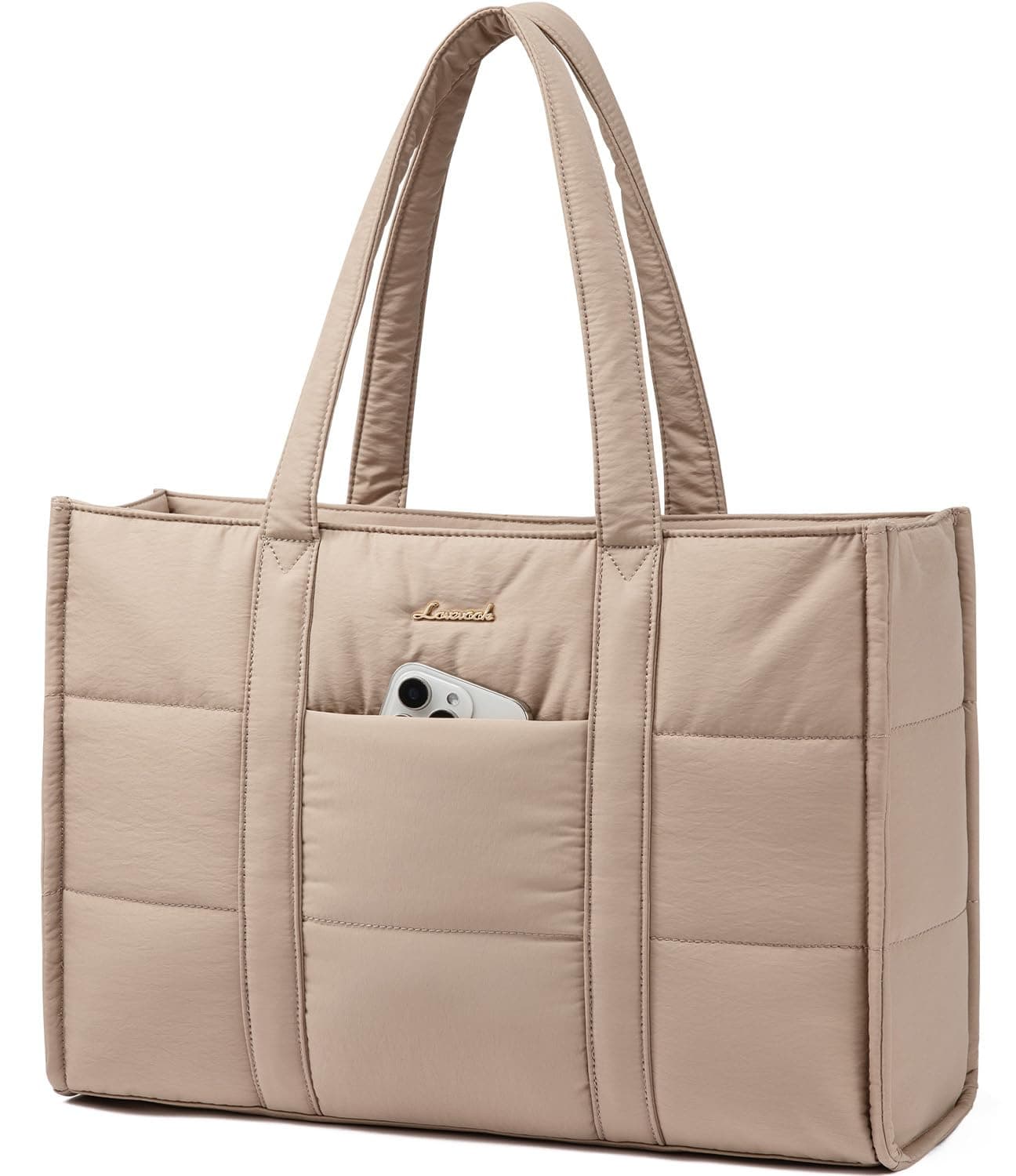 LOVEVOOK Laptop Handtasche Damen 17 Zoll, Groß Shopper Puffer Tasche Arbeitstasche Aktentasche, Tote Bag Women Handbags Lehrertasche Schultasche Schultertasche für Uni Business Schule