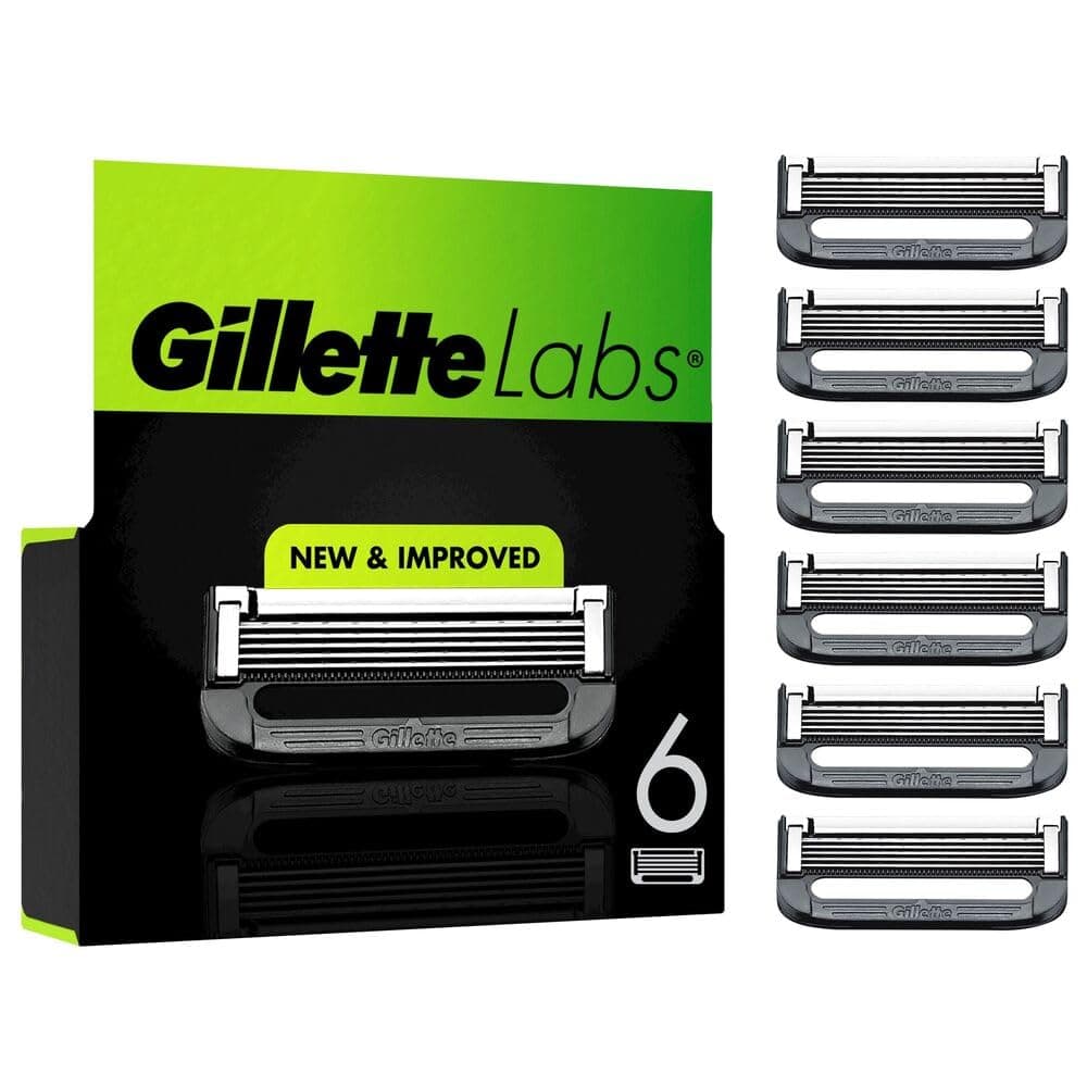 Gillette Labs Rasierklingen für Männer, 6 Original Ersatzklingen, Klingen für Herren Kompatibel mit allen GilletteLabs Rasierern (inkl.Heated Razor)