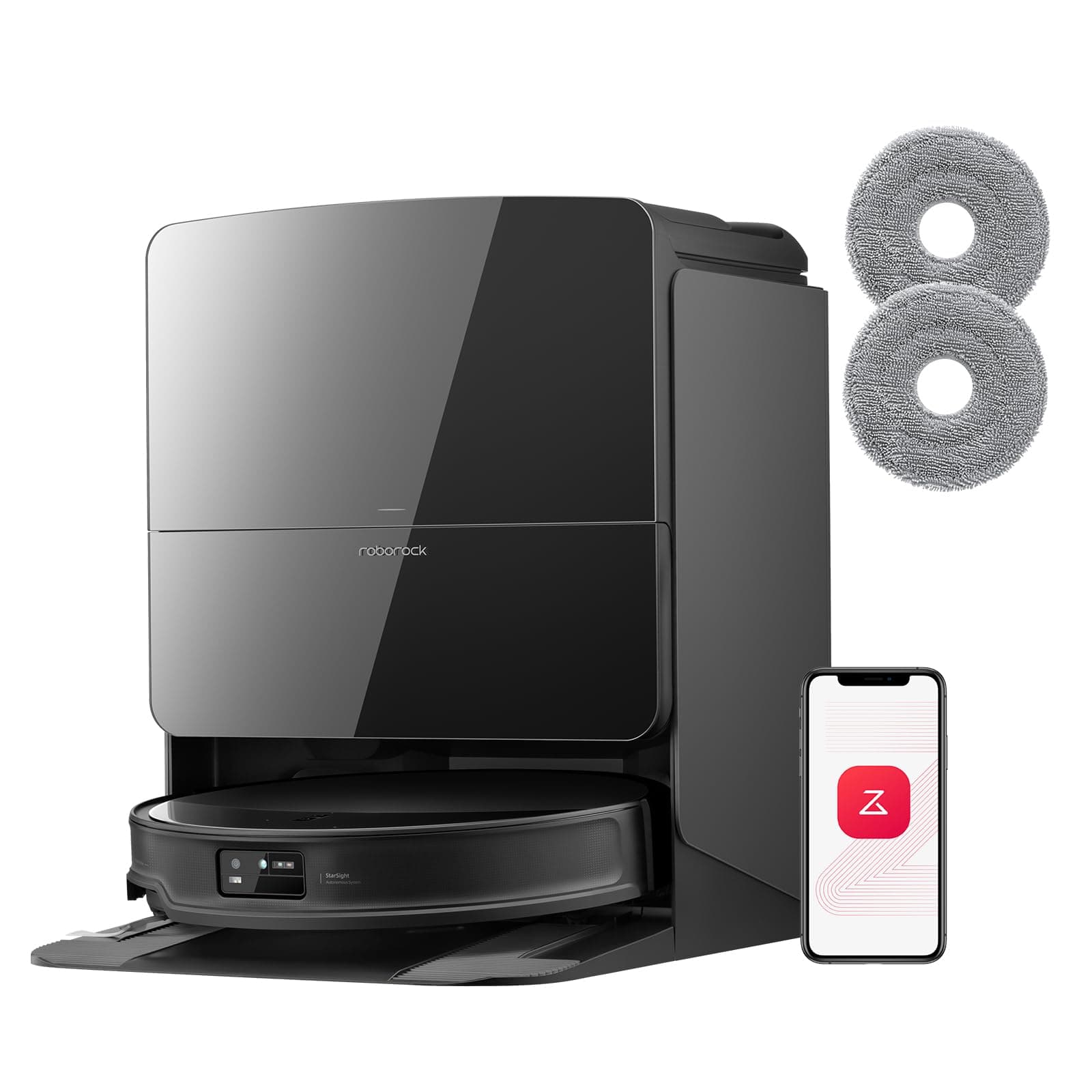 roborock Saros 10R Set Robot Aspirateur, Brosse et Serpillère Relevables et Extensibles, Triple Système Anti-Enchevêtrement, Station Multifonctionnelle 4.0, Évitement Avancé des Obstacles, 7,98cm