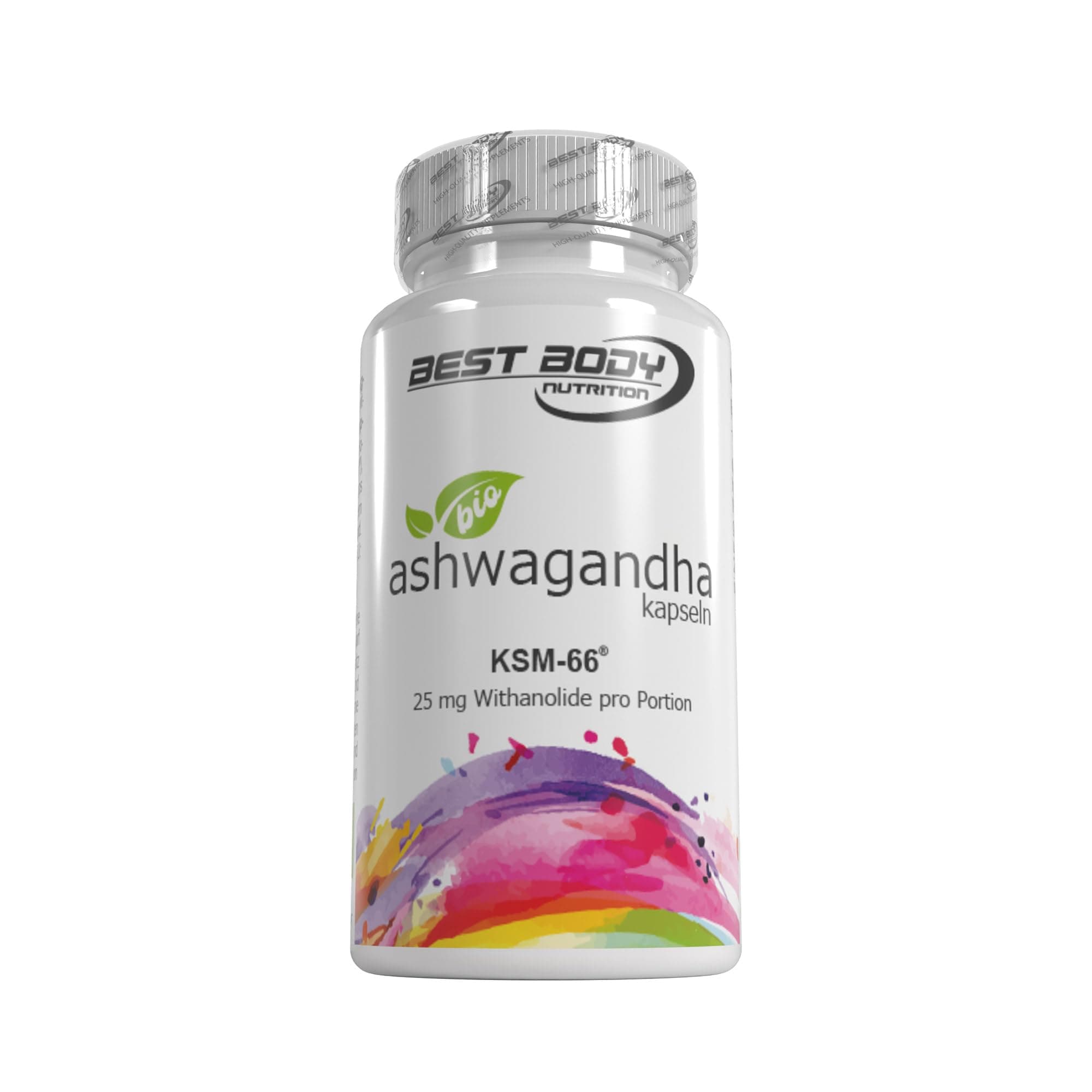 Best Body Nutrition - Bio Ashwagandha Kapseln mit Qualitäts-Rohstoff KSM-66® mit 500 mg Ashwagandhawurzelextrakt pro Portion - 60 Kapseln/Dose