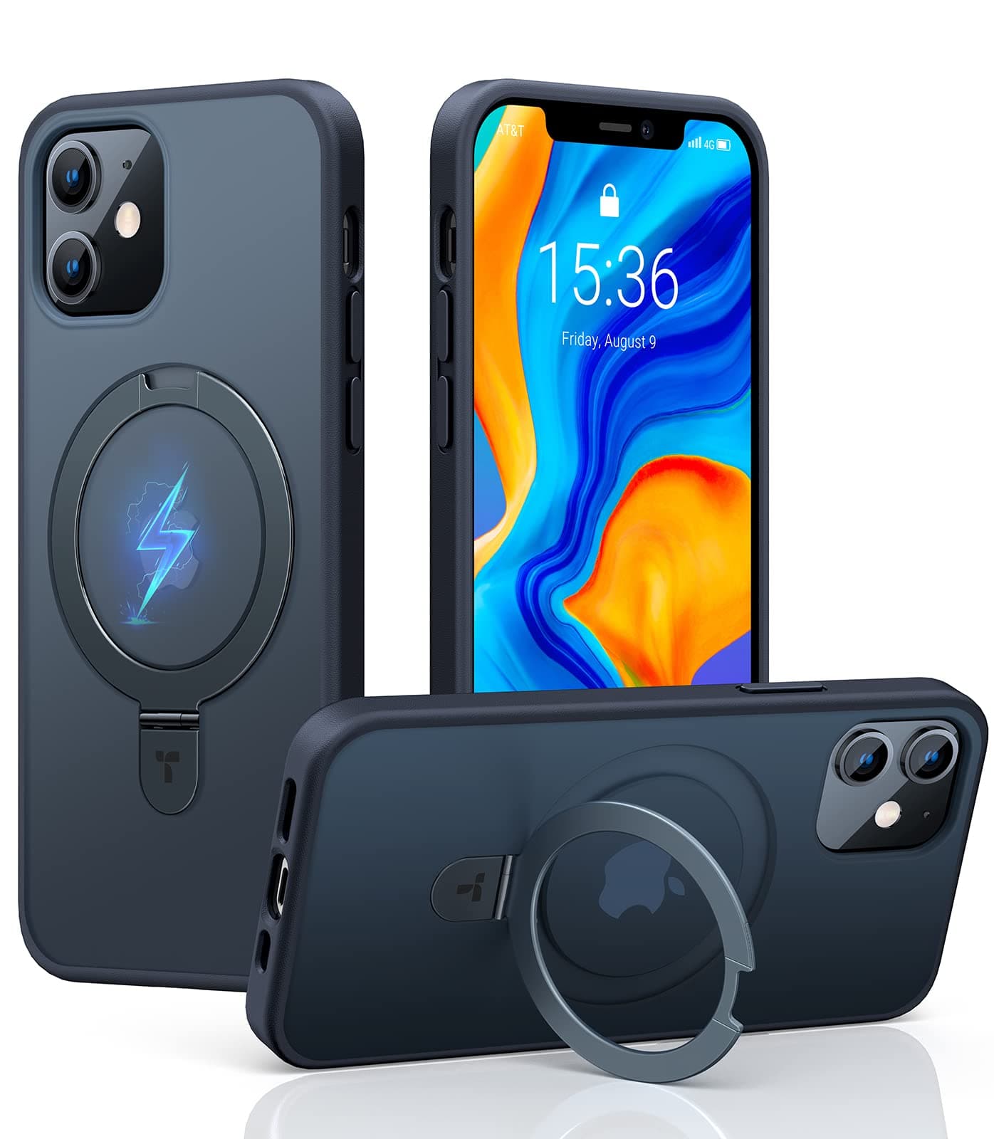 TORRAS Ostand Q1 Guardian für iPhone 12 Hülle/iPhone 12 Pro Hülle für MagSafe (Nr.1 Magnetkraft, Unsichtbarer Ständer, Militärischer Schutz) Stoßfest Handyhülle iPhone 12 Case All-in-One Schwarz