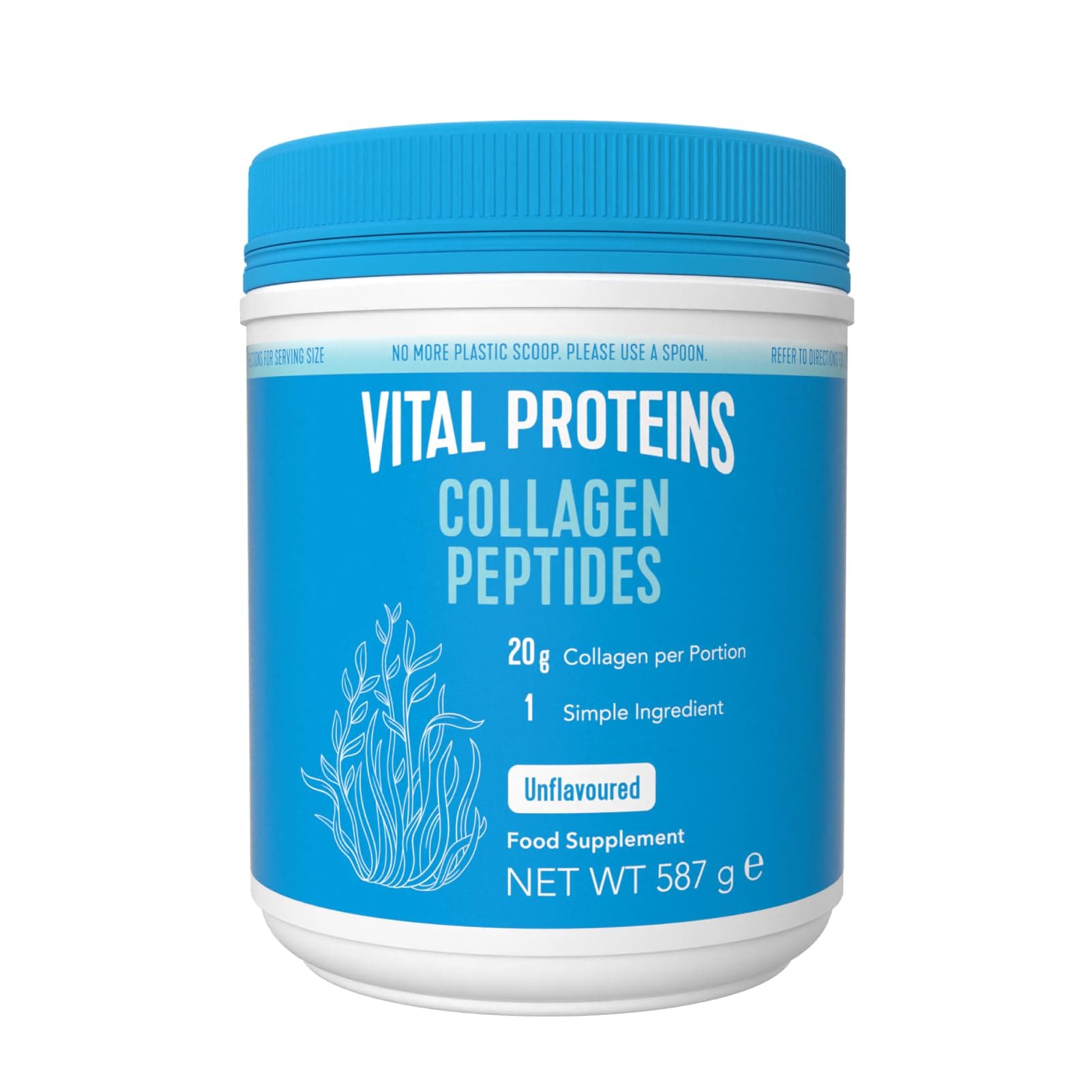Vital Proteins Collagen Peptides 587g – Reine Kollagen-Peptide – schöne Haut, Haare & Nägel – geschmacksneutral – optimale Löslichkeit – hydrolysiertes Kollagen Typ 1 & 3