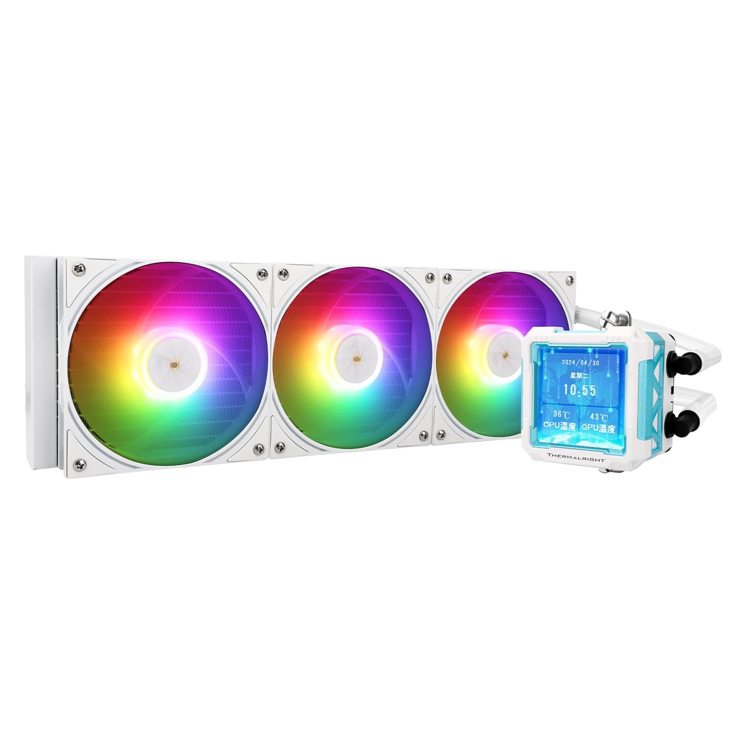 Thermalright FW PRO 360 ARGB - Enfriador líquido para CPU AIO, pantalla LCD IPS con resolución 320 x 320, para AM4/AM5/Intel LGA1700/1851, 2,73 pulgadas