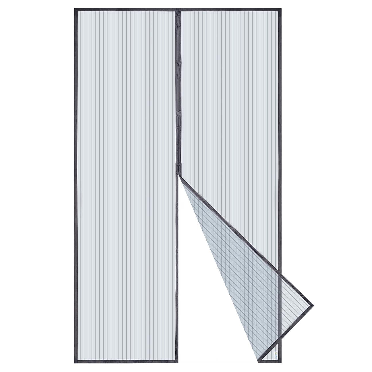 Apalus Zanzariera con Magneti per Porte, 140 x 240CM - Rete Fine, Tenda Totalmente Magnetica, si Chiude da Sola - Non Accorciabile (col. Grigio)