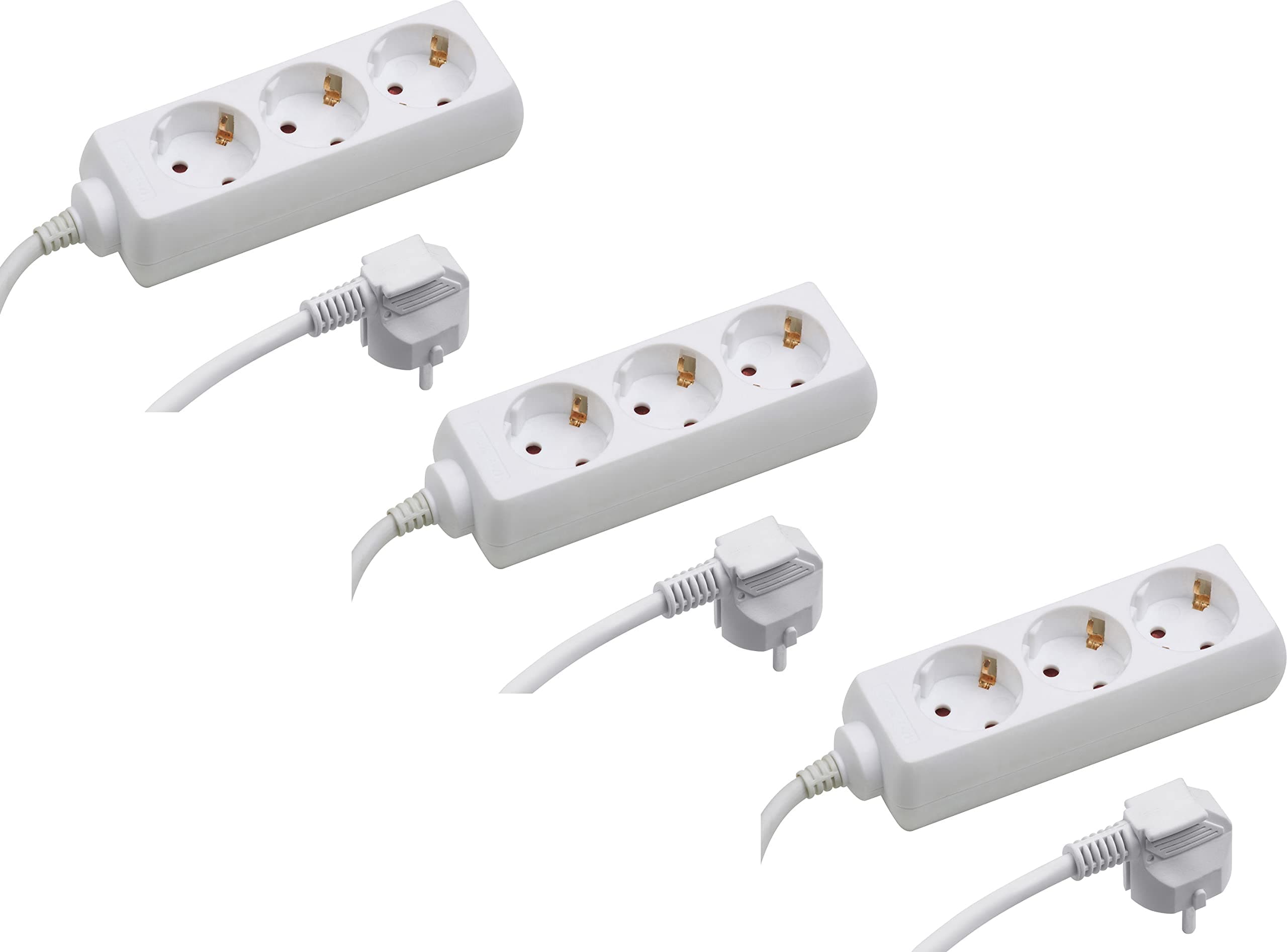 Meister Steckdosenleiste 3-fach - 3er Set - 5 m Kabel - weiß - IP20 Innenbereich / Steckerleiste / Mehrfachsteckdose / Tischsteckdose / Tido 3-fach / 7430470