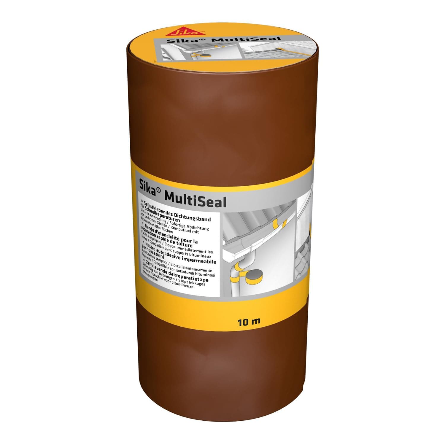 SIKA - Bande d'étanchéité autocollante pour la réparation de toiture/gouttière Multiseal Terre Cuite - Multisupports - Résistant aux UV/Déchirure - Pose facile -Peut-être peint - 300mm x 10m