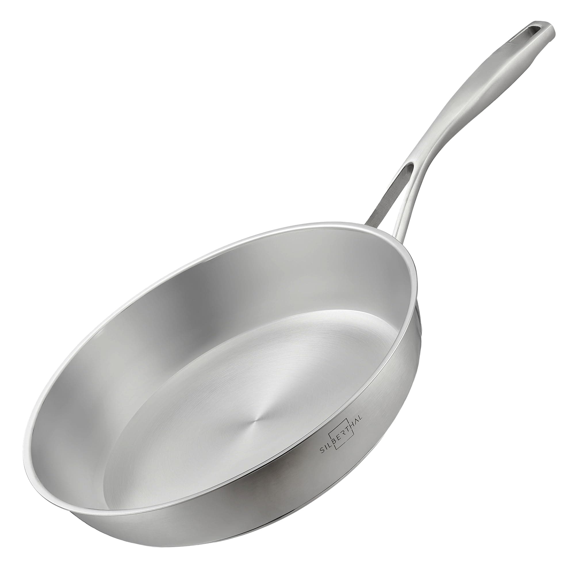 SILBERTHAL Padella acciaio inox 28 cm - Induzione gas e forno 400ºC - Senza rivestimento 18/10 - Triplo fondo