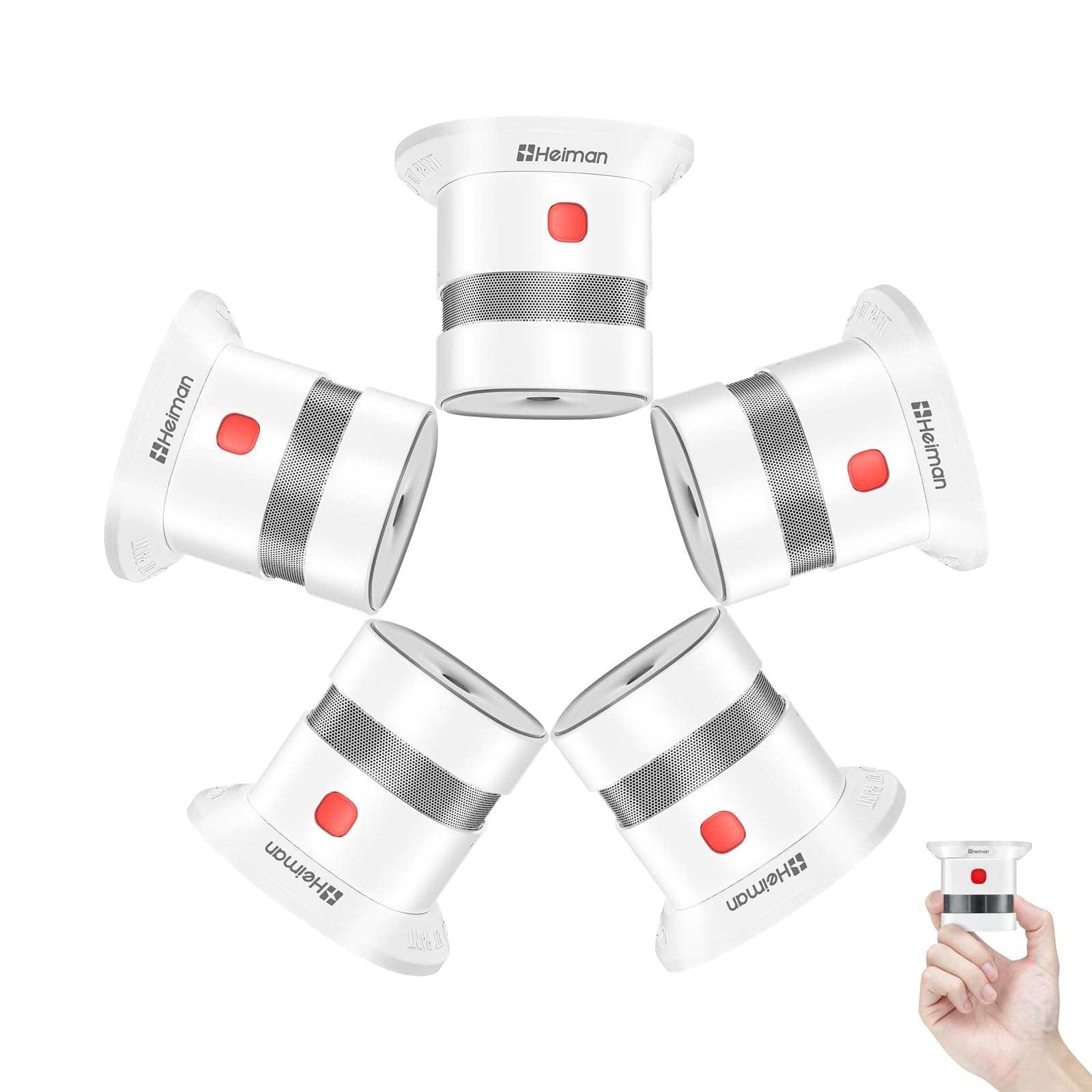 Heiman Mini Détecteur de fumée Incendie avec 10 Ans d’autonomie de la Batterie Détecteur de fumée certifié TÜV et EN14604 avec Alarme Incendie et capteur photoélectrique (5)