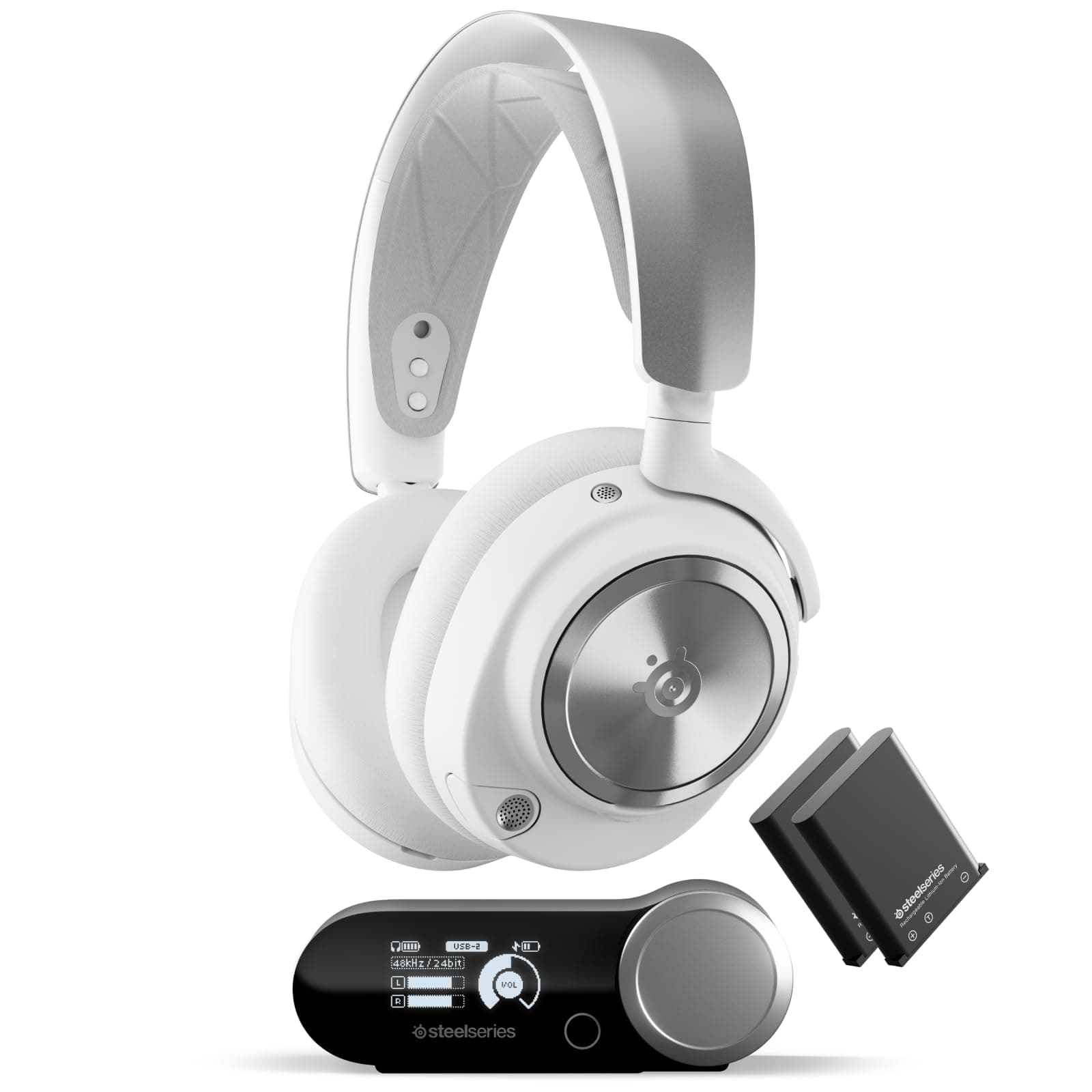 SteelSeries Arctis Nova Pro Wireless X Blanco - Cascos Xbox Inalámbricos y Multisistema - Controladores magnéticos de neodimio - Cancelación de ruido - Infinity Power System - XB, PC, PS5, Switch 2