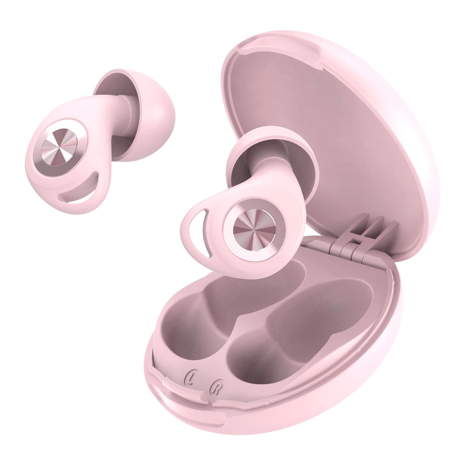 Tapones Oidos Ruido Dormir,45dB Tapones Oidos Cancelacion de Ruido Protección Auditiva para Dormir/Concentración/Conciertos, con 8 Reutilizable Puntas(XS/S/M/L) y Estuche, Rosa