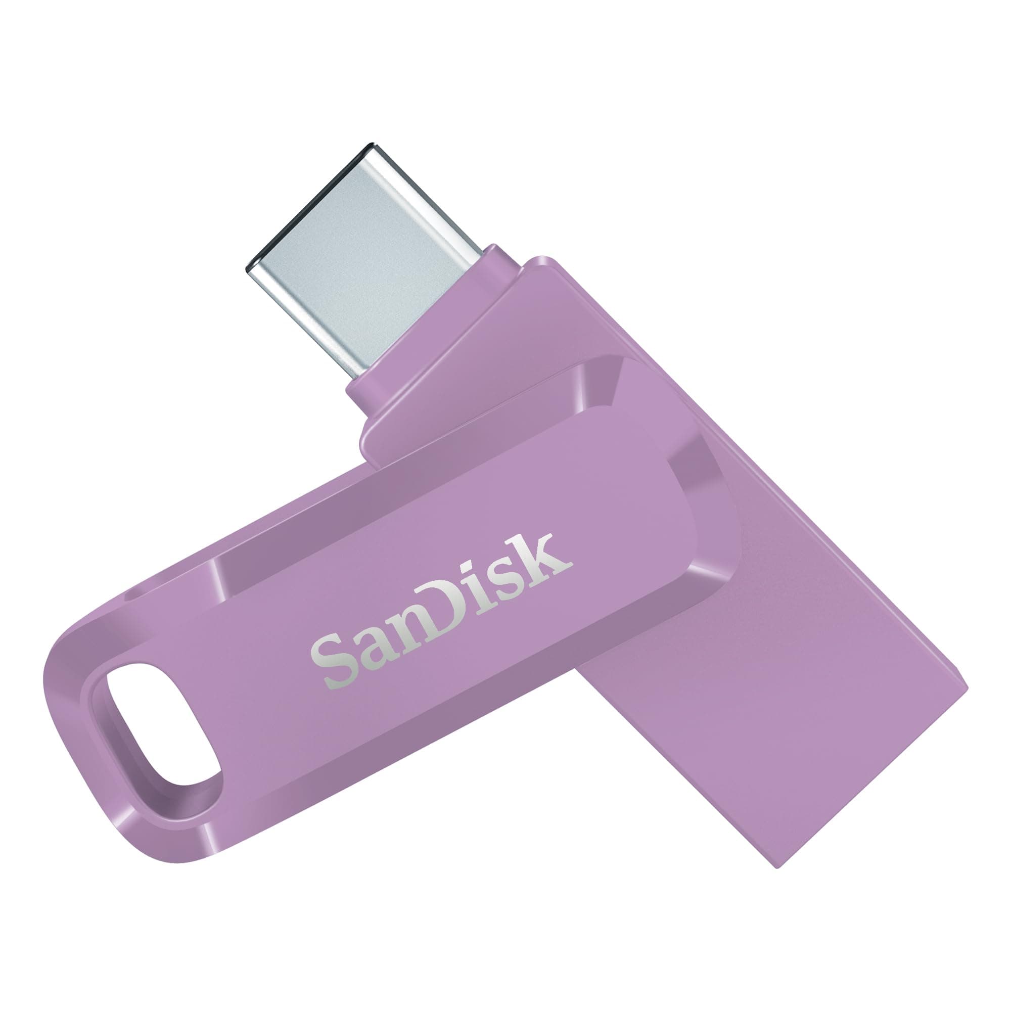 SanDisk Ultra Dual Drive Go, 64 Go Flash Drive, Clé USB C (pour Android Smartphone Stockage, Tablettes, Mac et PC, jusqu'à 300 Mo/s, Connecteurs USB Type-C et USB Type-A réversibles) Lavender