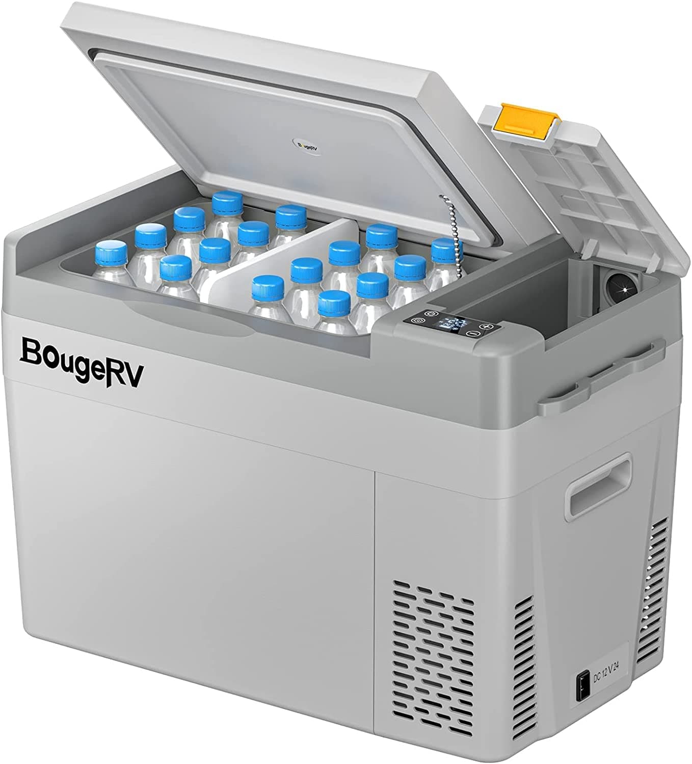 BougeRV CRPRO Frigo Portatile, 29 litri (-22 ℃ ~ 10 ℃), 12/24 V CC & 110-240 V CA, Frigorifero per Auto, Frigo a Compressore 12V, Frigorifero Portatile per Campeggio, Viaggi, Camion, Grigio