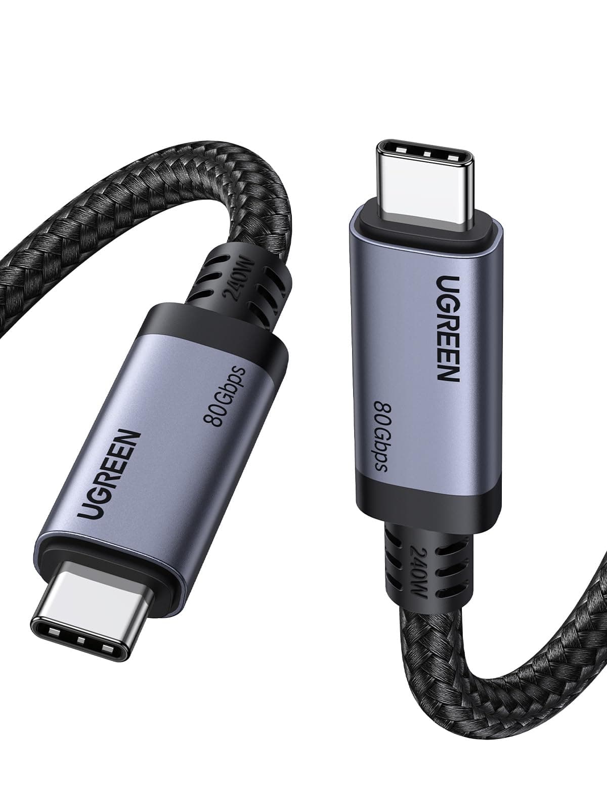 UGREEN USB4 Kabel, 80 Gbps USB C Datenkabel, 240W USB C Ladekabel, 1M mit 16K oder dual 8K Videosignalübertragung, kompatibel mit MacBook/Monitor/Dockingstation/iPad/iPhone