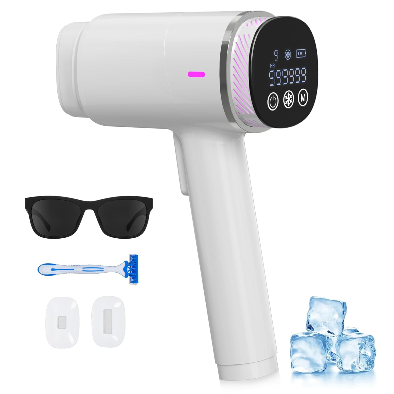 NALONE Epilatore Luce Pulsata con Funzione di Raffreddamento (22J) | 4-In-1 HR/SC/RA/BT IPL Epilatore Laser Donna, Luce Pulsata 999,900 Adatto Depilatore Corpo, Viso, Ascelle, Gambe (Bianca