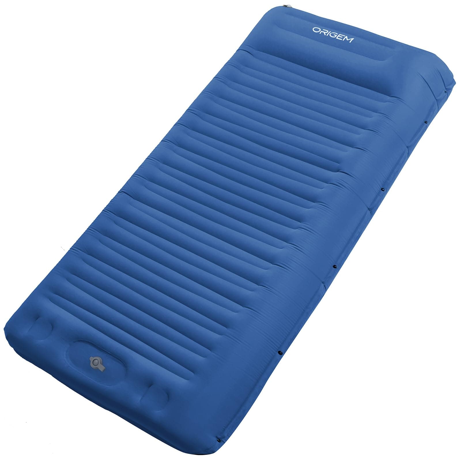 Origem Matelas Camping de 14cm d'épaisseur, Matelas Autogonflant Ultra Léger, Matelas Trekking avec Pompe à Pied et Oreiller pour Tente, Plage, Randonnée