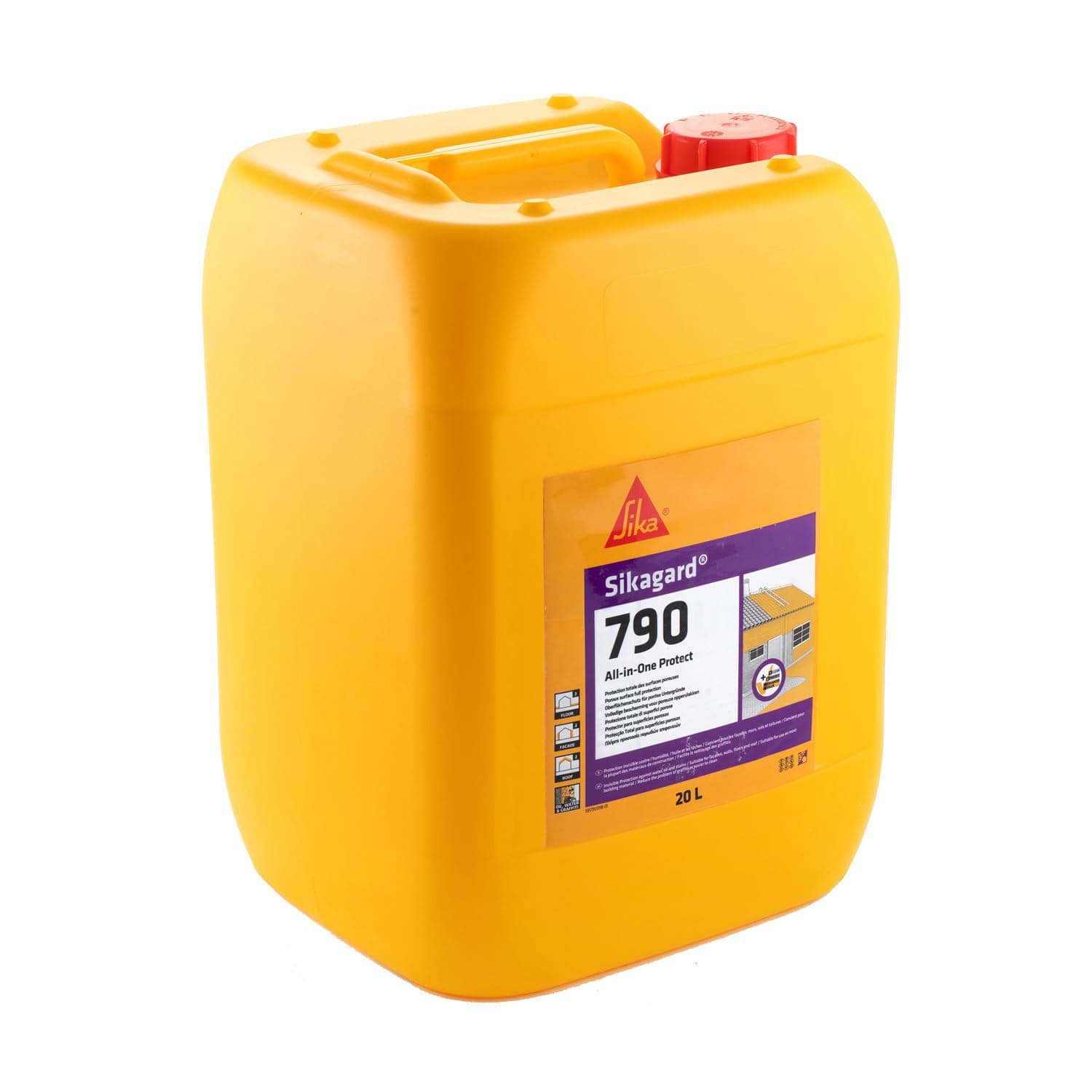 SIKA - Impregnación protectora para superficies porosas - Sikagard 790 All in One Protect - Fachadas, pavimentos y cubiertas - Interior y exterior - 20L
