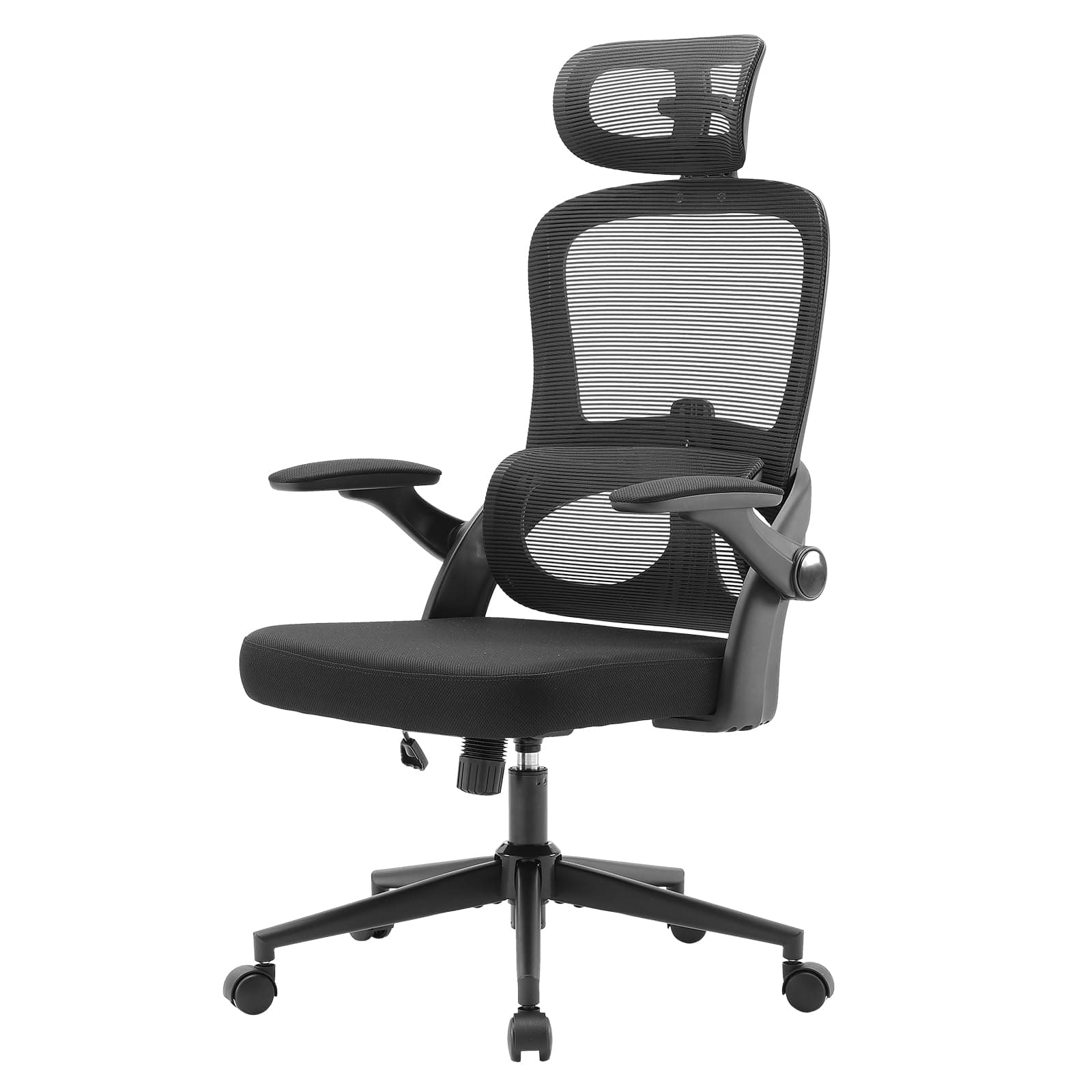 SIHOO M102C Silla ergonomica Escritorio, Silla de Oficina Grande y Alta con reposabrazos Plegables, Soporte Lumbar Ajustable Silla Escritorio, Silla Oficina ergonómica para Uso doméstico - Negro