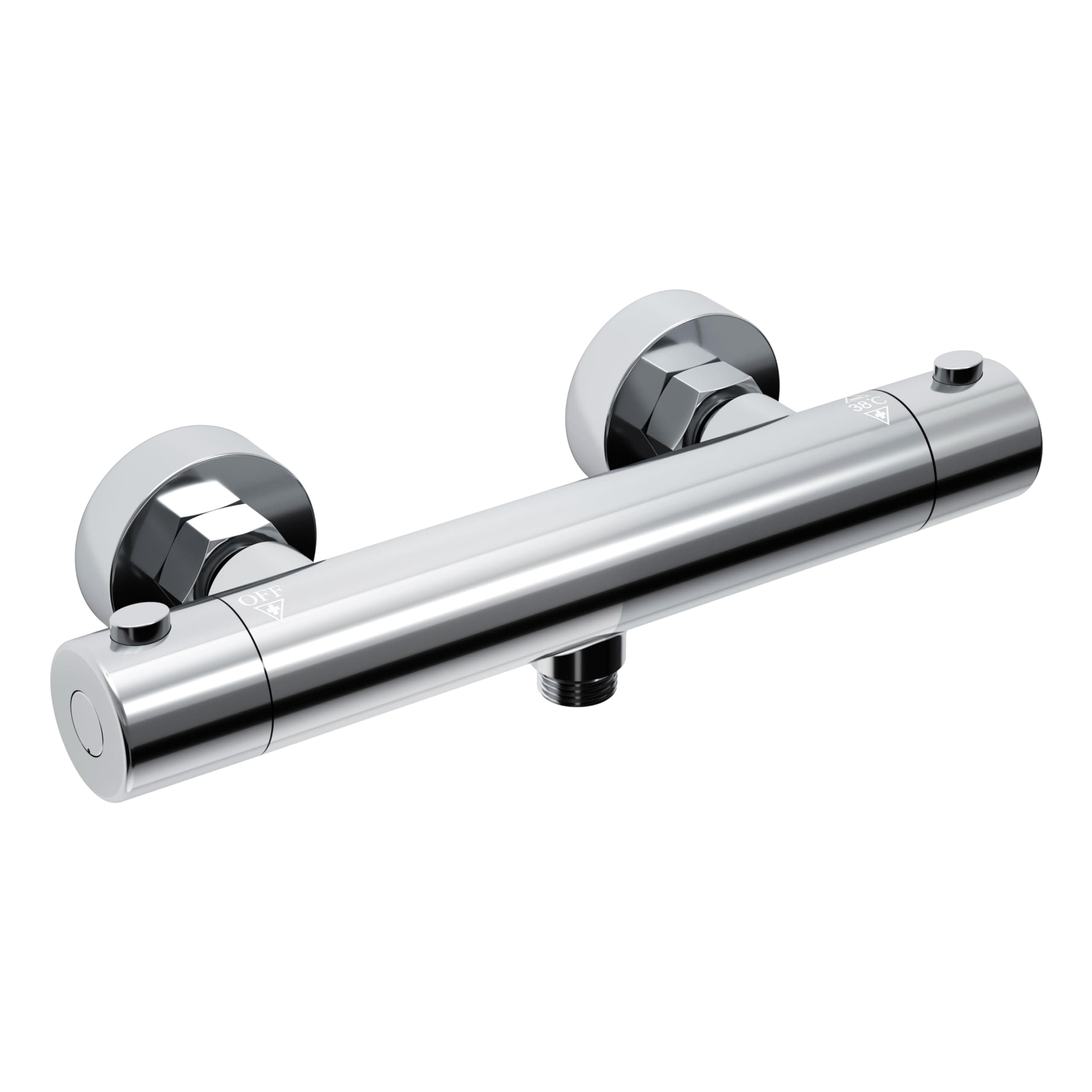 JOHO Miscelatore Termostatico per Doccia Rubinetto Doccia Estraibile da Bagno Cromato Tondo