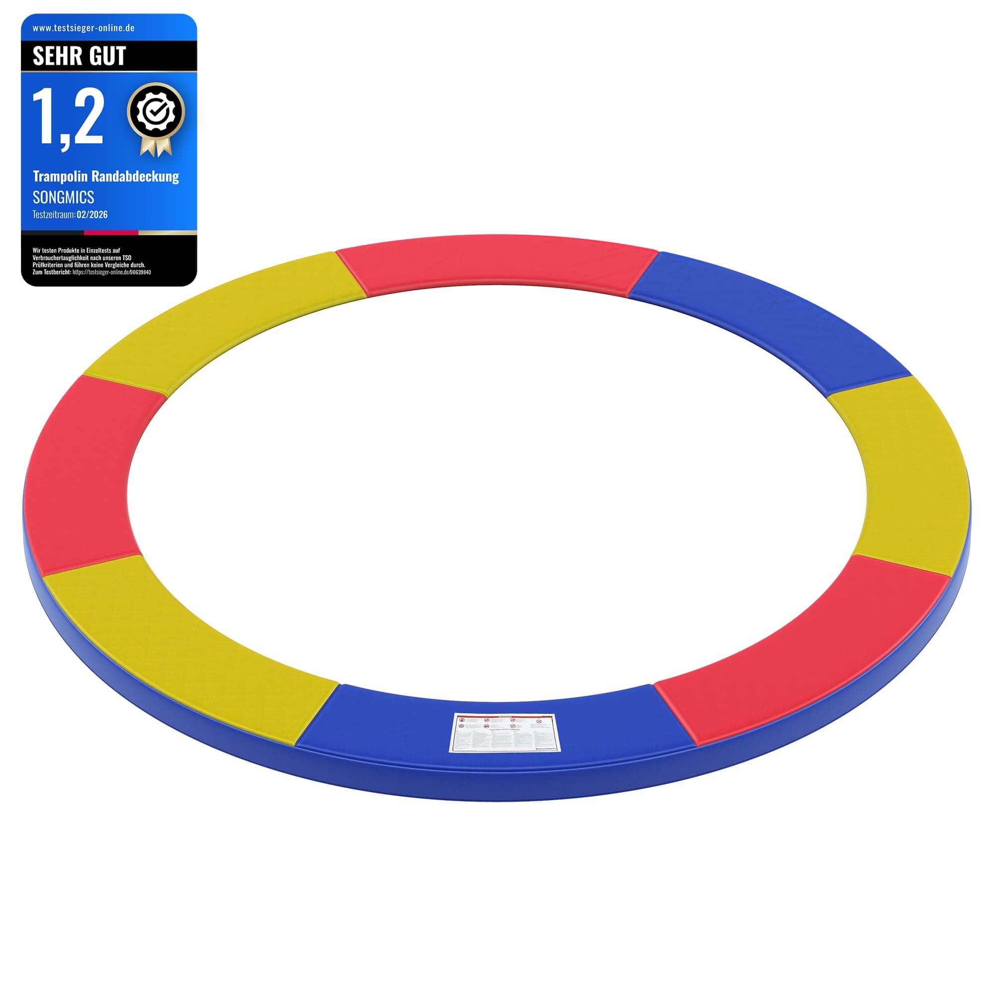 SONGMICS Trampolin Randabdeckung, Ø 183 244 305 366 427 cm, Federabdeckung, Randschutz, Sicherheitsmatte, UV-resistent, reißfestes Trampolinzubehör, Standardgröße