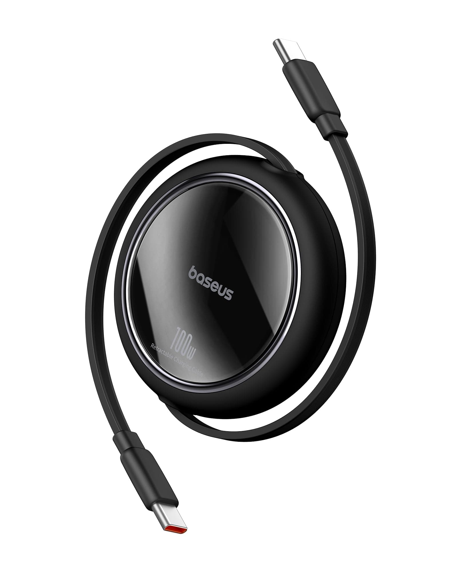 Baseus USB C auf USB C Kabel Rollbar, 100W 1m Mini Einziehbar Schnellladekabel, USB C Ladekabel für iPhone 16 15 14 Pro, Samsung Galaxy S25 S24 Ultra, MacBook, iPad Pro, Tragbar Leicht zu Verstauen