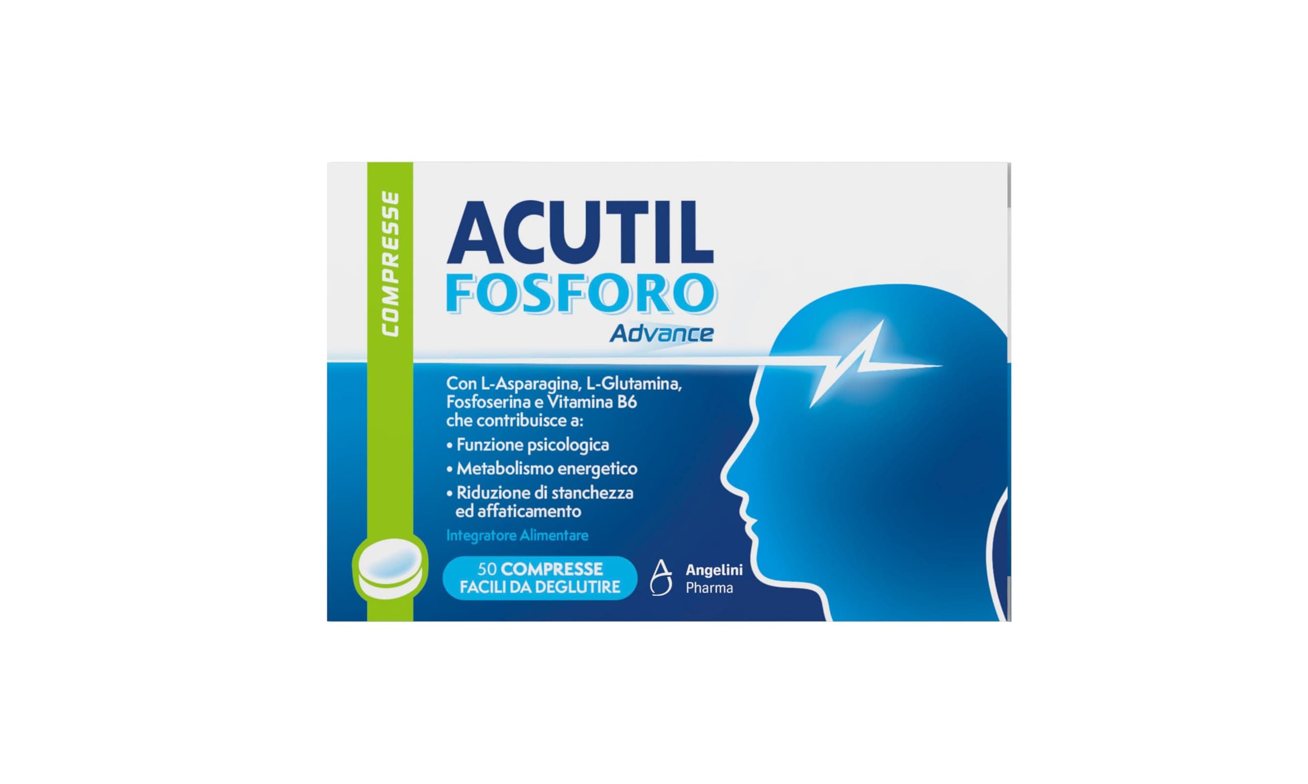 Acutil Fosforo Advance, Integratore Alimentare con Vitamina B6, L-Asparagina, Fosfoserina e L-Glutammina, Contribuisce a Rimanere Concentrati e a Ragionare con la Giusta Lucidità, 50 Compresse
