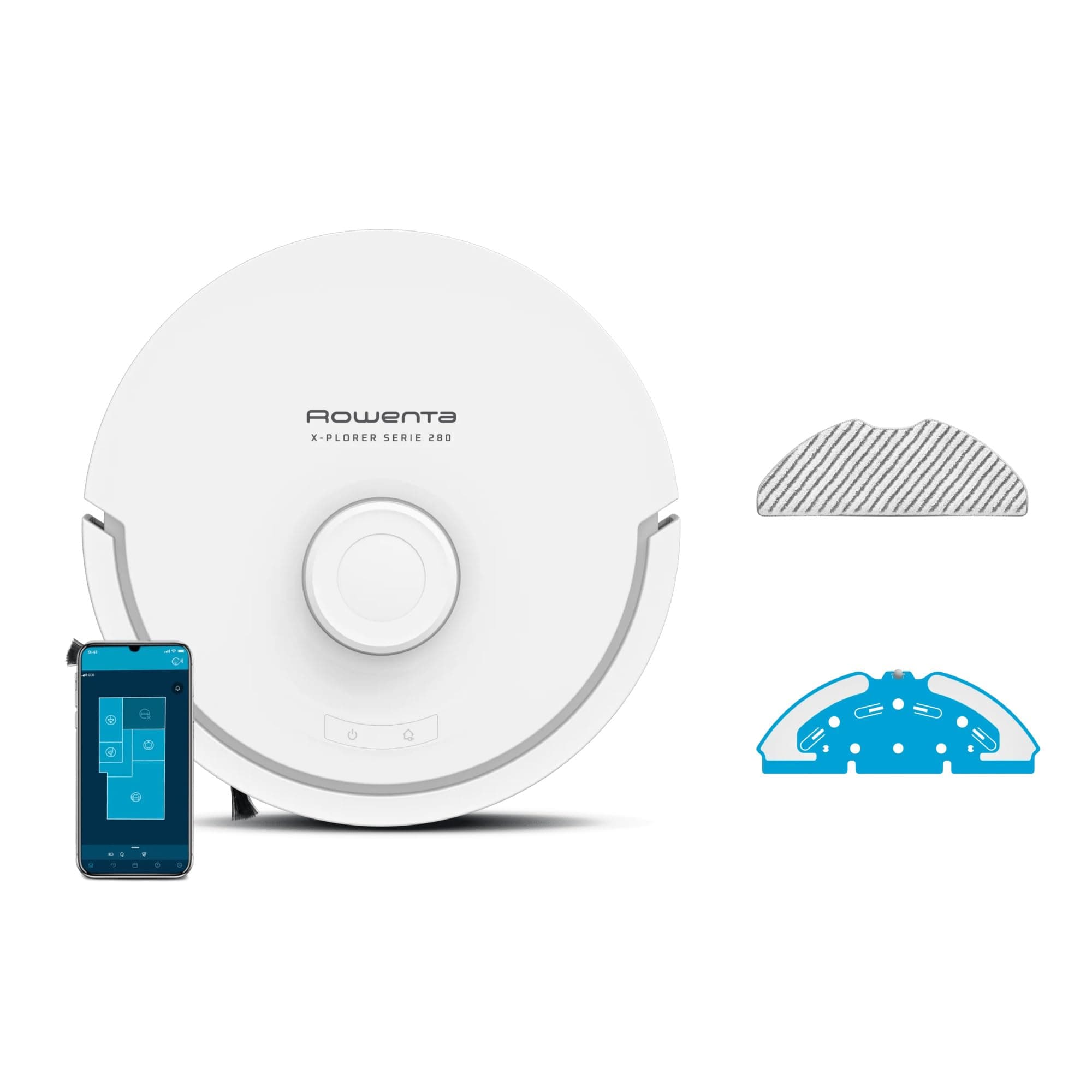 Rowenta X-Plorer Série 280, Aspirateur Robot Laveur, Puissance de 8000 Pa, Technologie Anti-emmêlement, Modèle Animal & Allergie, RR88H7E0
