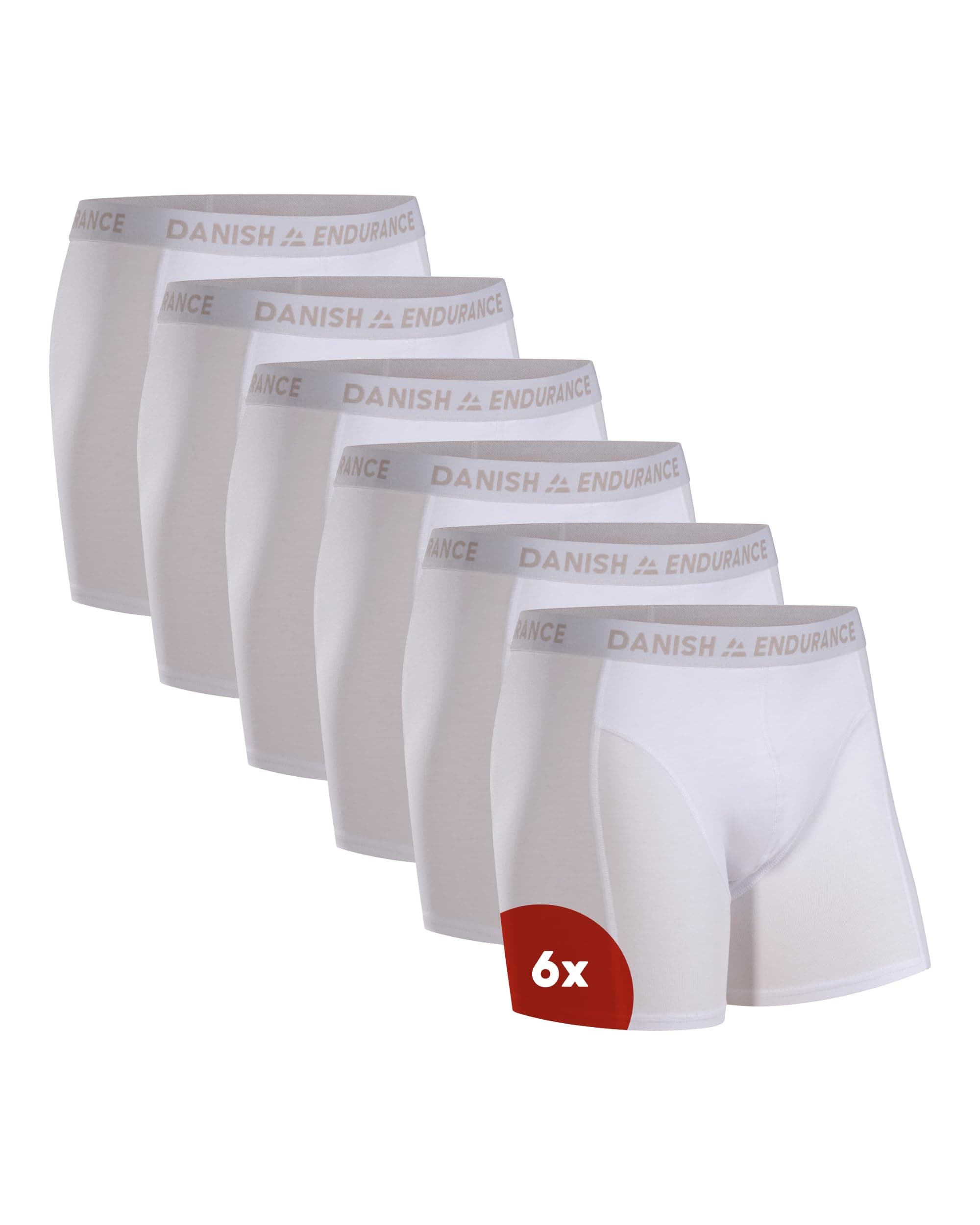 DANISH ENDURANCE Boxer Uomo Cotone Elasticizzato, Boxer a Pantaloncino Comodi e Traspiranti, Cuciture Piatte, con o Senza Patta Frontale, 6 Paia