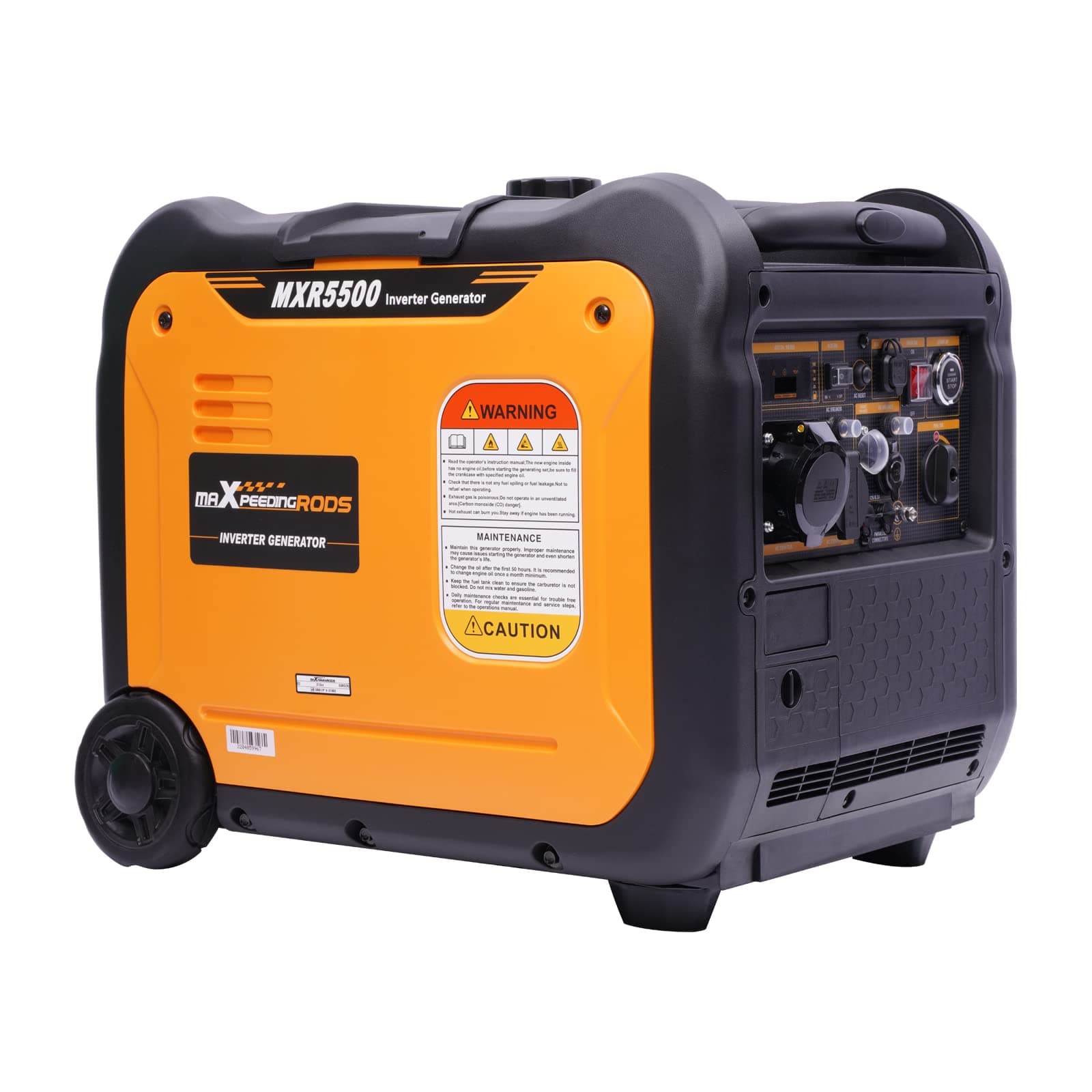 maXpeedingrods Groupe Electrogene Silencieux 5500W Inverter Essence 7,4 PS Démarrage Electrique et Télécommande avec Prises USB et 230V Generator 4 Temps Secours pour les Garage, Jardin, Chantier
