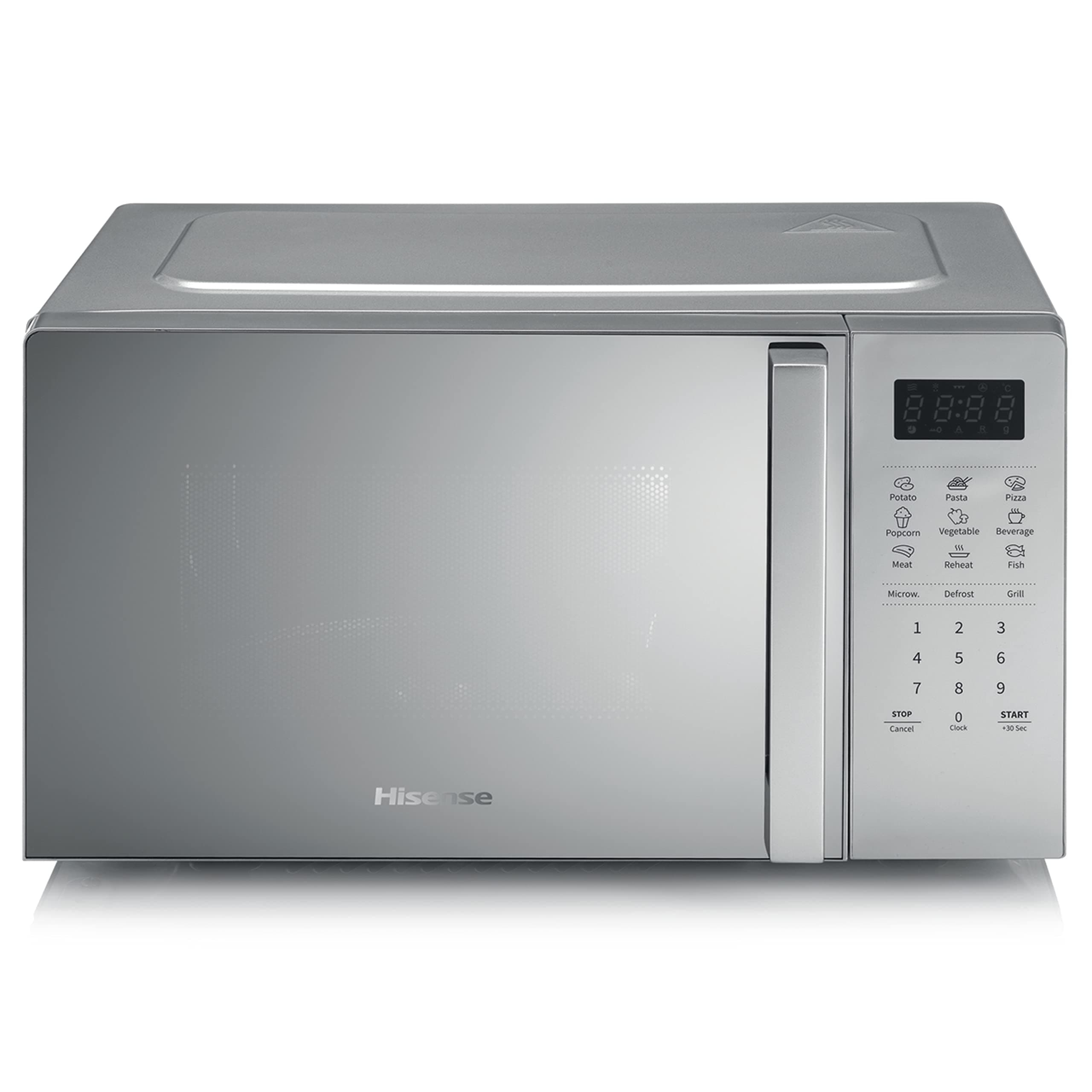 Hisense H20MOMS4HG Forno Microonde con controllo Elettronico, Capacità 20 L, Potenza 700 WattGrill Potenza 800 Watt, Display Led Comandi Touch, Funzione Grill, Colore Silver