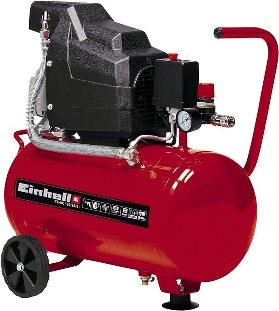 Einhell Compressore d'aria TC-AC 190/24/8, serbatoio d'aria 24 l, arrossante