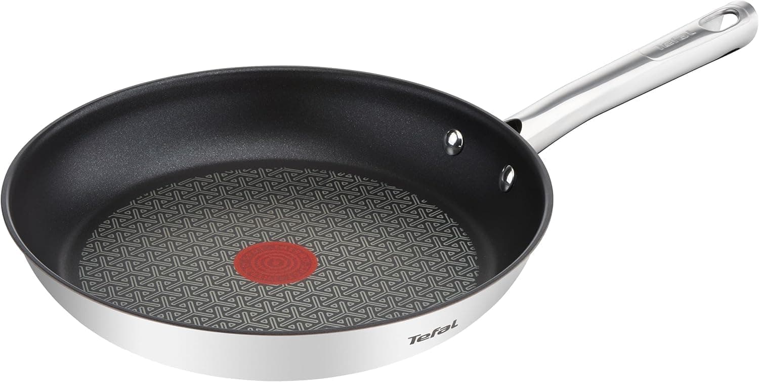Tefal Duetto Sartén 32 cm, compatible con inducción, superficie fácil de limpiar, indicador Thermo, resistente al lavavajillas, cocina uniforme, diseño duradero