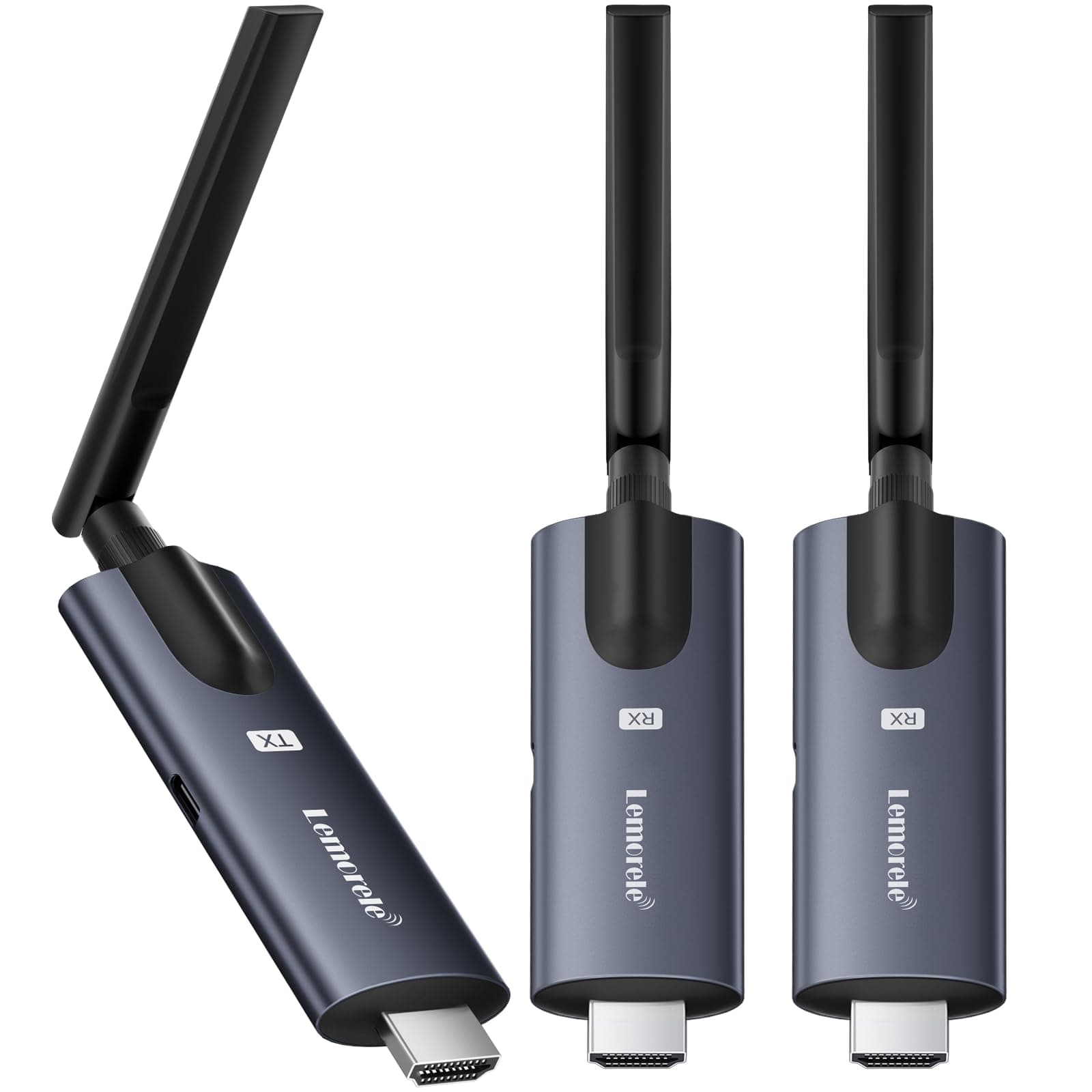 Lemorele Transmetteur HDMI sans Fil avec 2 Récepteurs, 1080p, Supporte 1 TX pour 4 RX Max. Diffusion Vidéo de PC, Caméra, Box TV vers HDTV, Moniteur, Projecteur