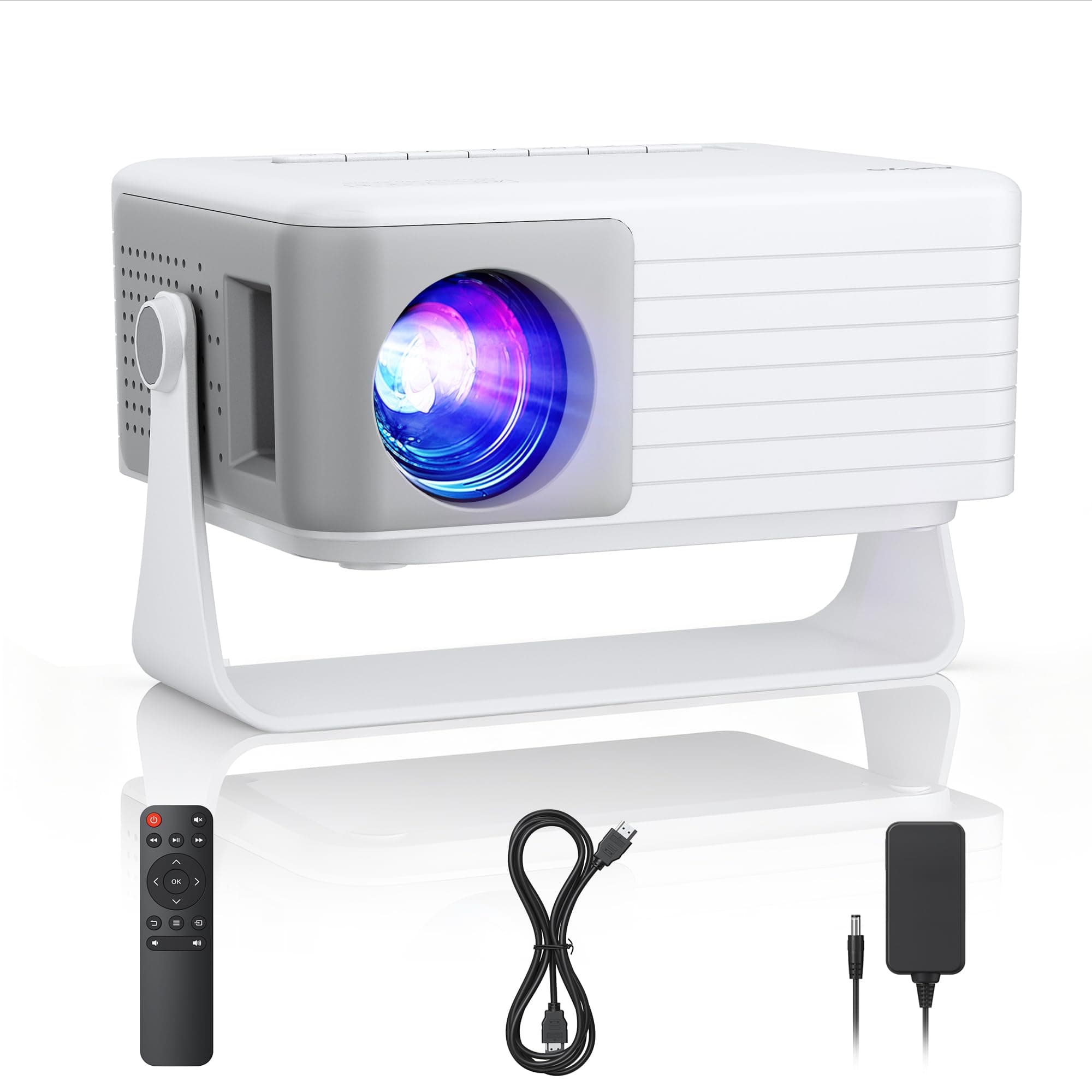 Mini Proyector Portátil [Auto Keystone & Rotación de 360° ] AKIYO O1 Proyector 2026 Upgraded 15000 Lumens 1080P Soporte, 50% Zoom, Projector Portable Compatible con Teléfonos/PC/PS5/TV Stick/HDMI
