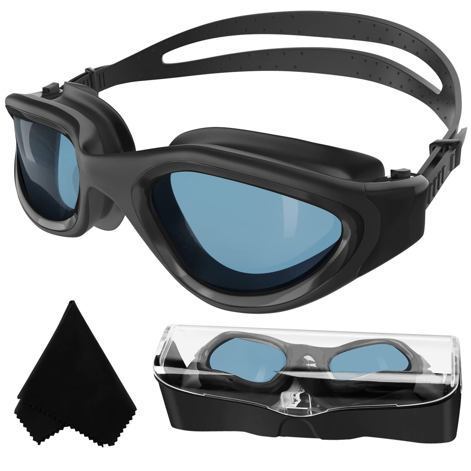 Winline Lunettes de natation à verres polarisés, Anti buée Anti UV Étanches Vision nette Réglage facile Pont souple, pour Hommes Femmes Adultes Adolescents