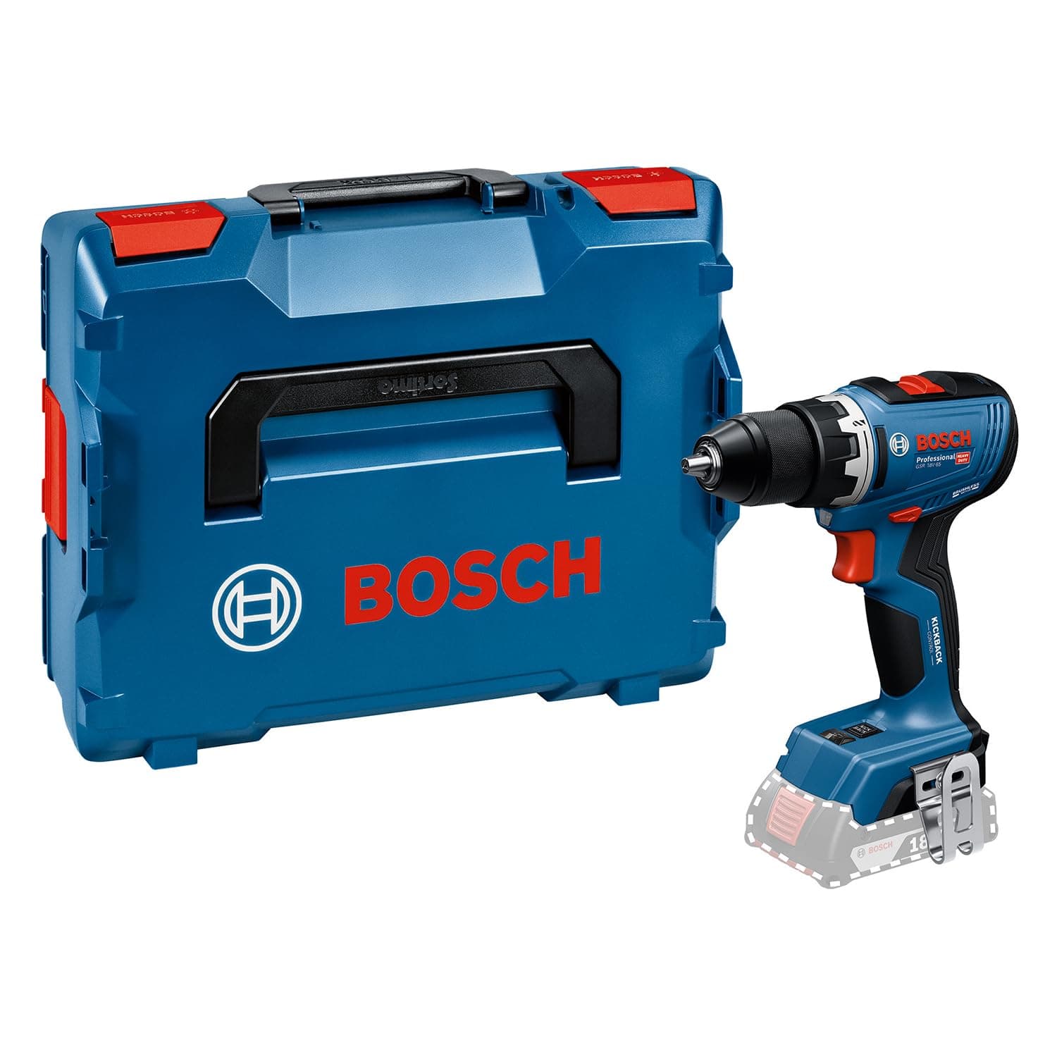 Bosch Professional 18V System Akku-Bohrschrauber GSR 18V-65 (bürstenloser Motor, Kopflänge 166, inkl. L-BOXX)
