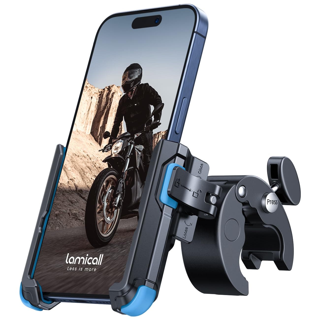 Lamicall Fahrrad Handyhalterung, Handyhalter Motorrad - 【1s-Sperre】 2026 Vibrationsgedämpft Handy Fahrradhalterung, Universal Lenker Halter für iPhone 17 16 15 14 13 Pro Max, Samsung S25, Smartphone