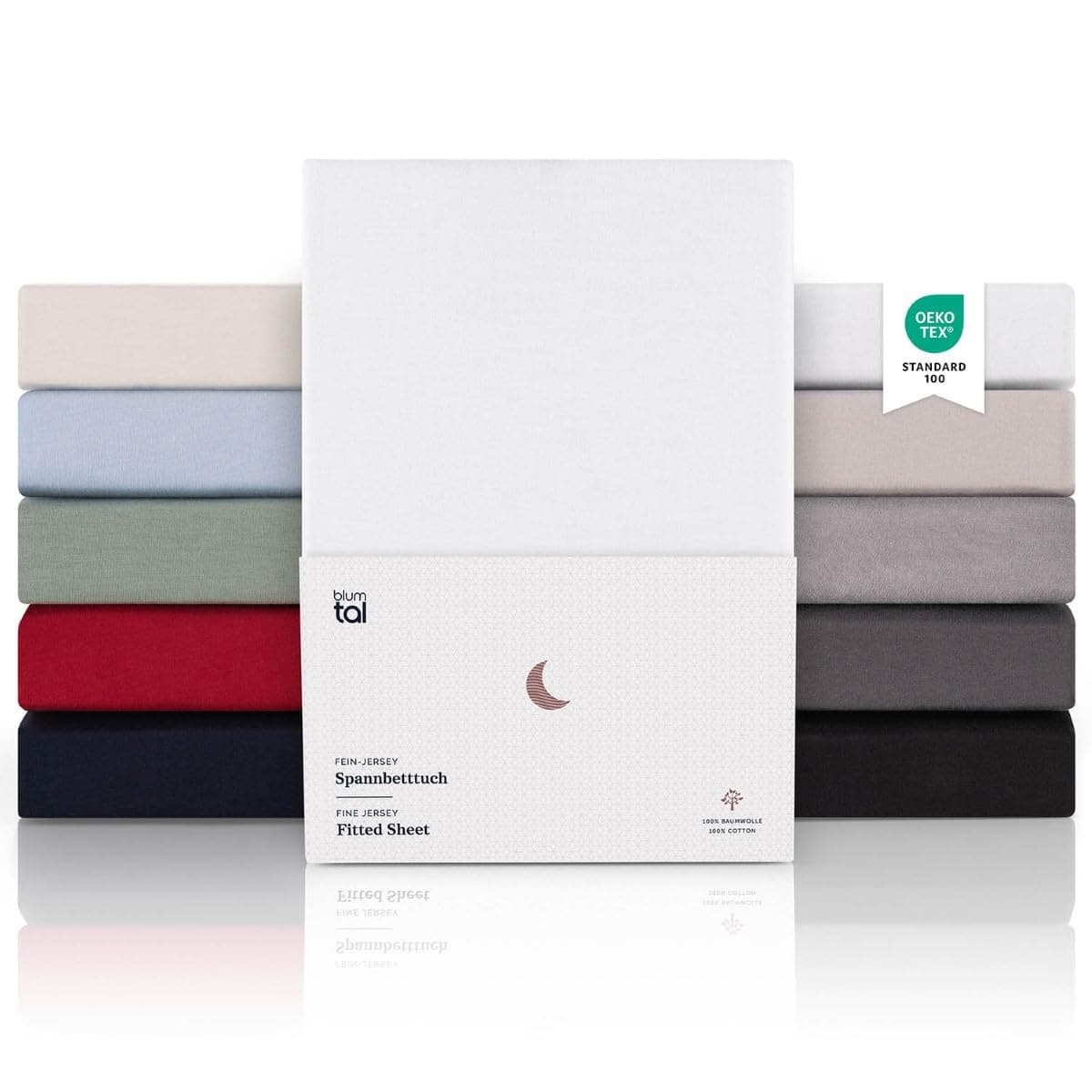 Blumtal Spannbettlaken 180x200cm bis 200 x 200 cm - Superweiches 100% Baumwolle Spannbetttuch, bis 25cm Matratzenhöhe, Weiß