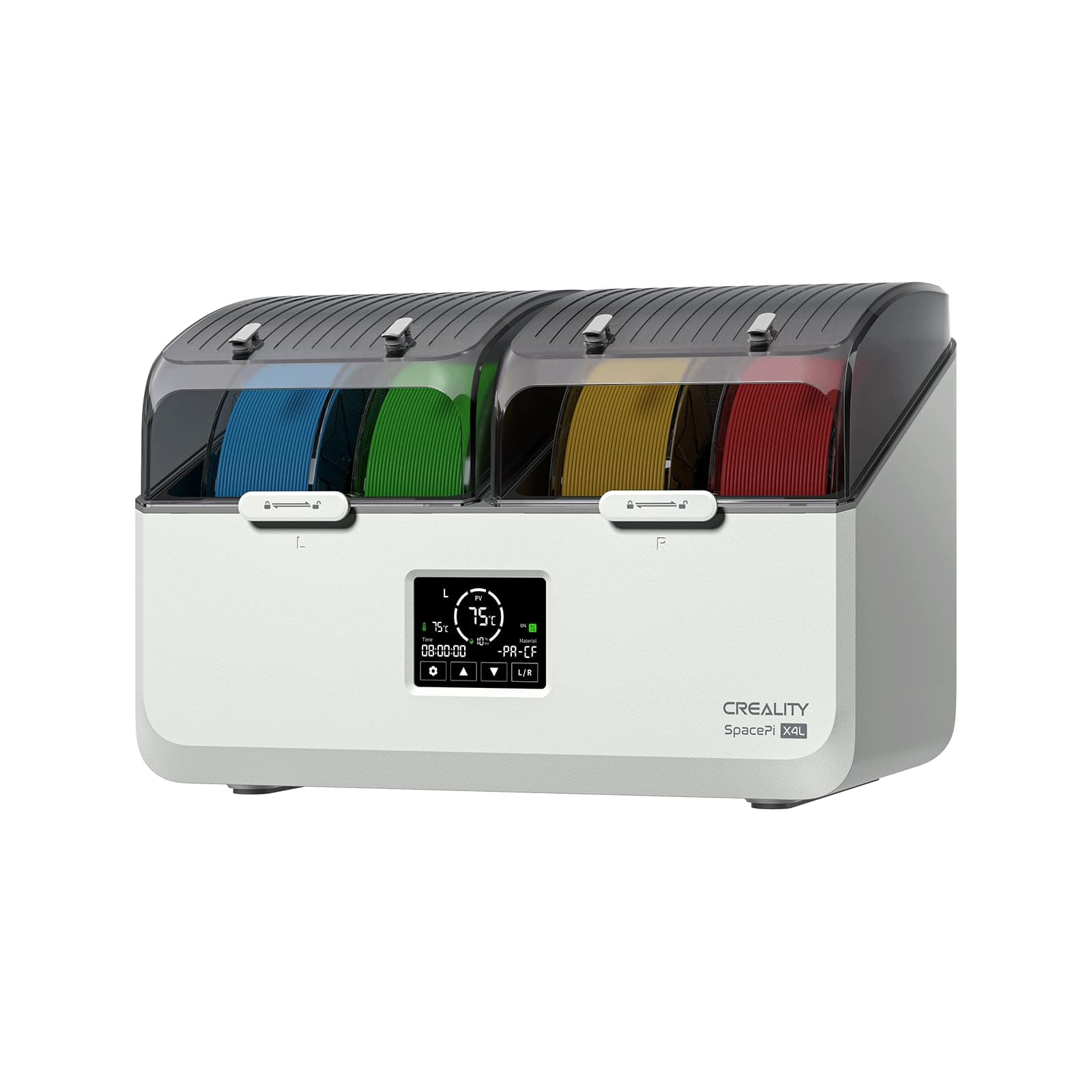 Creality SpacePi X4 Lite - Caja secadora de filamento con 4 bobinas, doble cámara con control independiente, temperatura 45-75°C, para PLA PETG ABS TPU PA 1,75/2,85mm