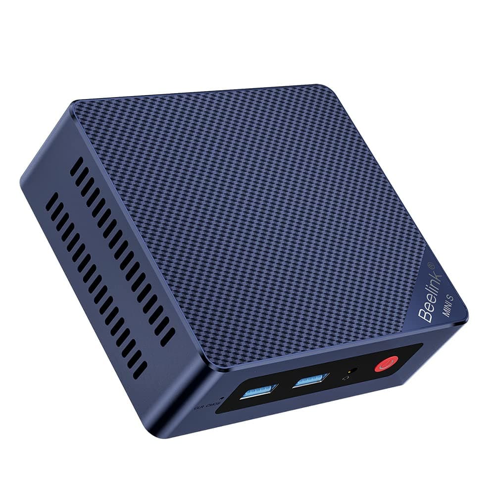 Beelink Mini PC, Mini S12 Mini Computer avec Alder Lake-N95 (4C/4T), Max Turbo 3.4GHz, 12G Single Channel LPDDR5 4800MT/s, 512G M.2 STAT3 SSD, avec WiFi 5/2500Mbps LAN/BT 4.2/Dual HDMI