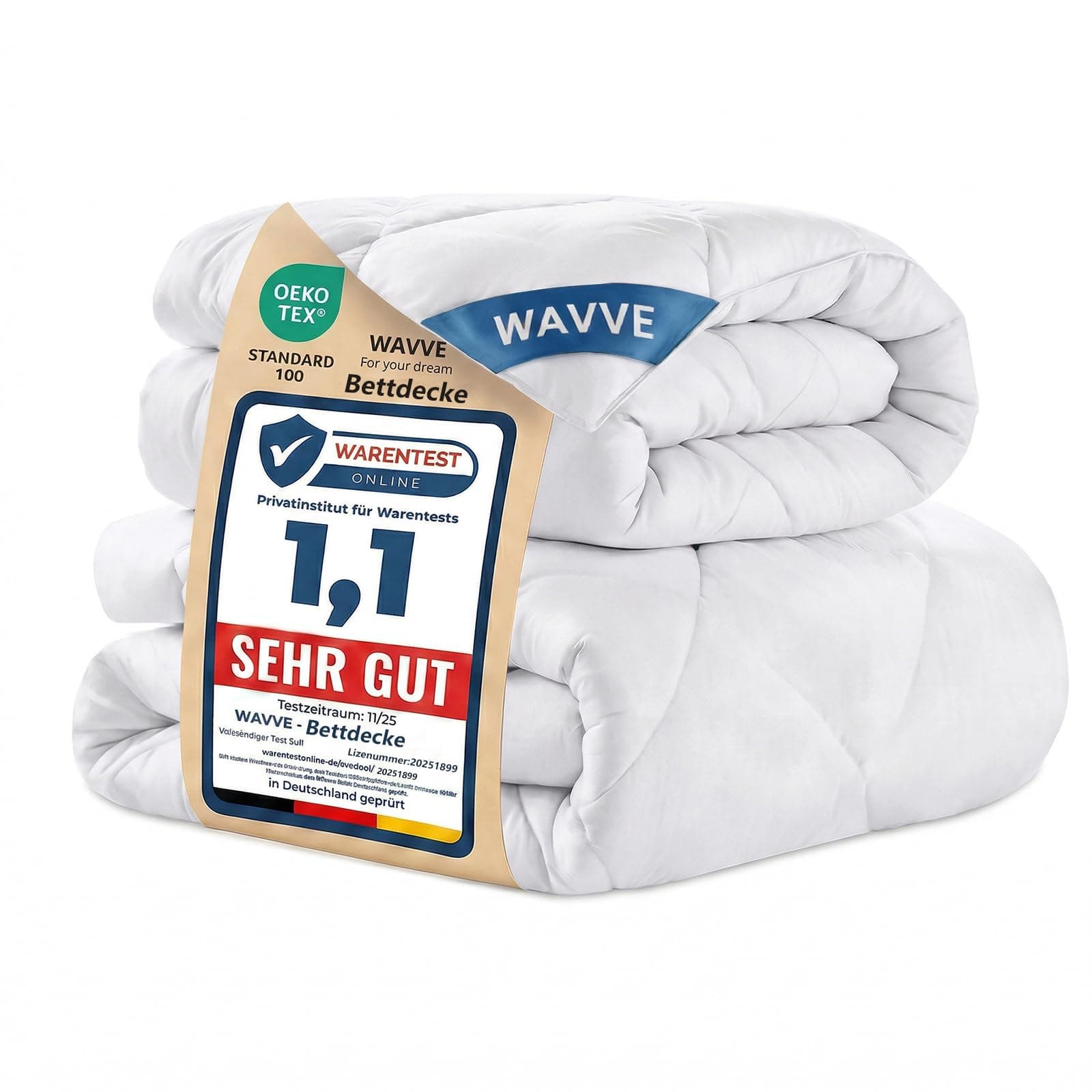 WAVVE Piumino Letto Matrimoniale 4 Stagioni 240x260 cm, Set Piumino Estivo 150gsm 260x240 + Primaverile/Autunnale 300gsm 240 x 260 = Piumone Invernale Caldissimo 450gsm, Bianco