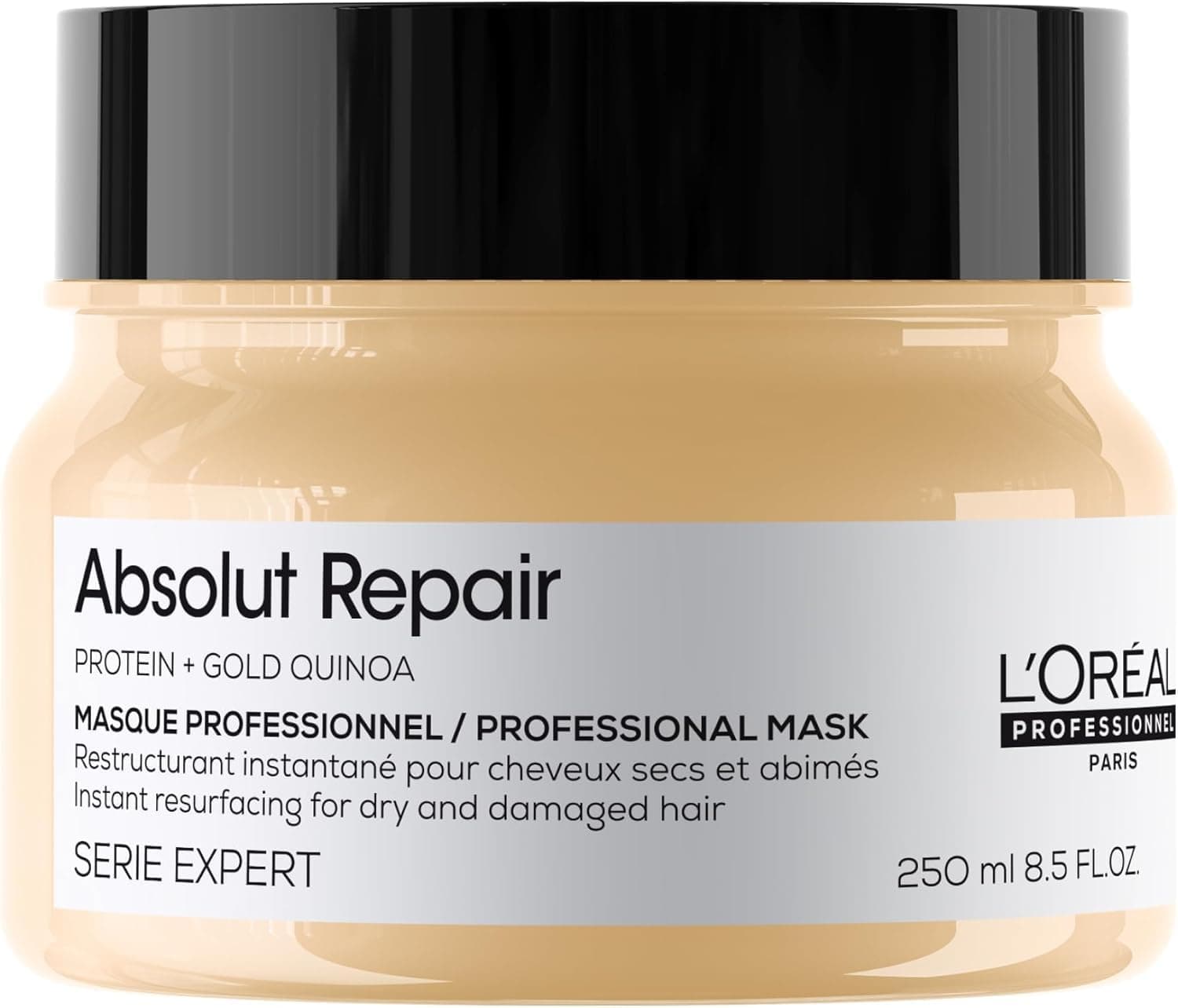 L'OREAL PROFESSIONNEL - Restructuration Instantanée - Cheveux Secs & Abîmés - Nourrit & Répare la Fibre, Protège & Apporte Brillance - Enrichi en Protéines de Blé - Absolut Repair